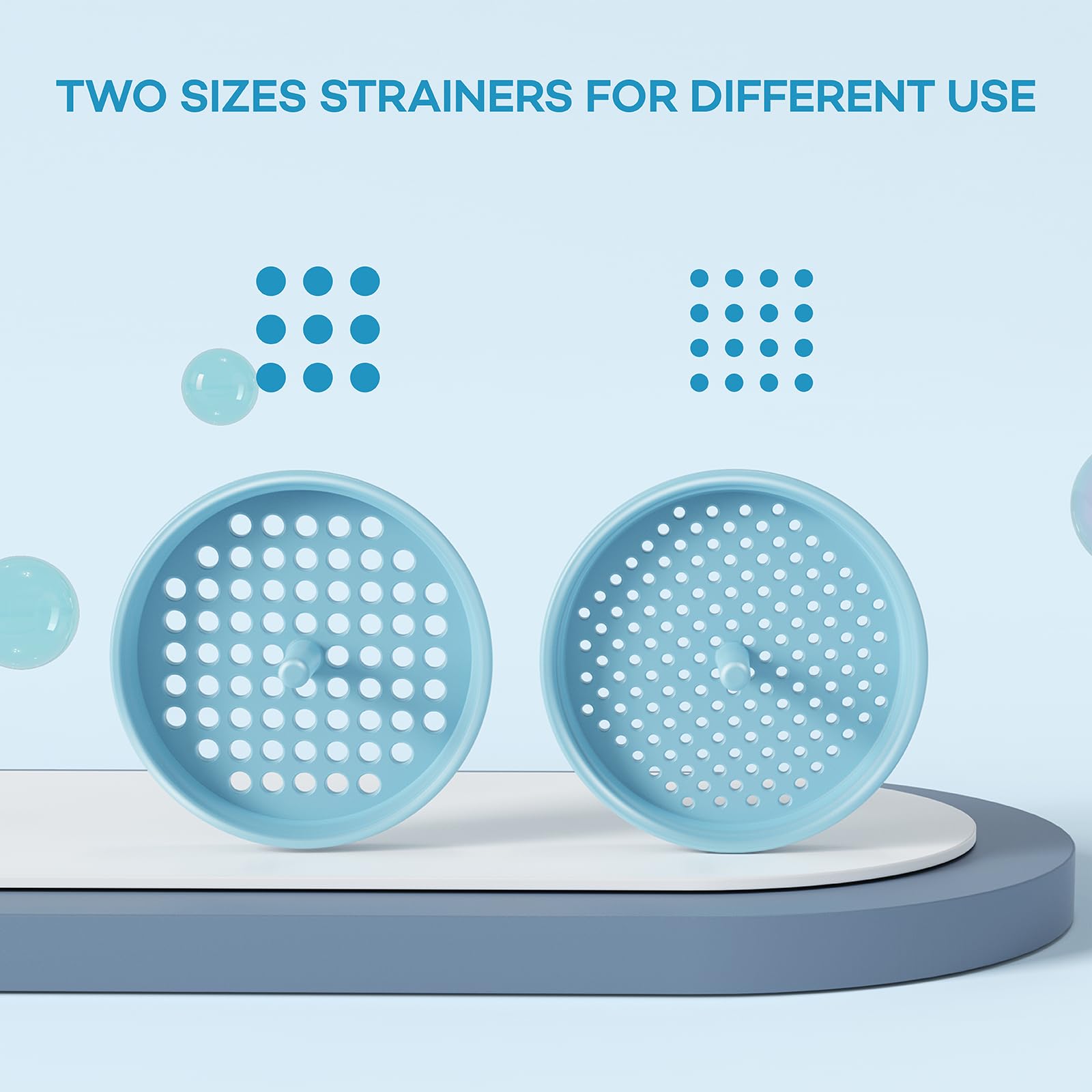 Wide Mouth Multi-Purpose Funnel Set - 4 Size Spouts & 2 Strainers - Food Grade Plastic Kitchen Funnel for Canning, Bottles & Bags - Perfect for Home Brewing, Oil Transfer & DIY Projects (Blue)