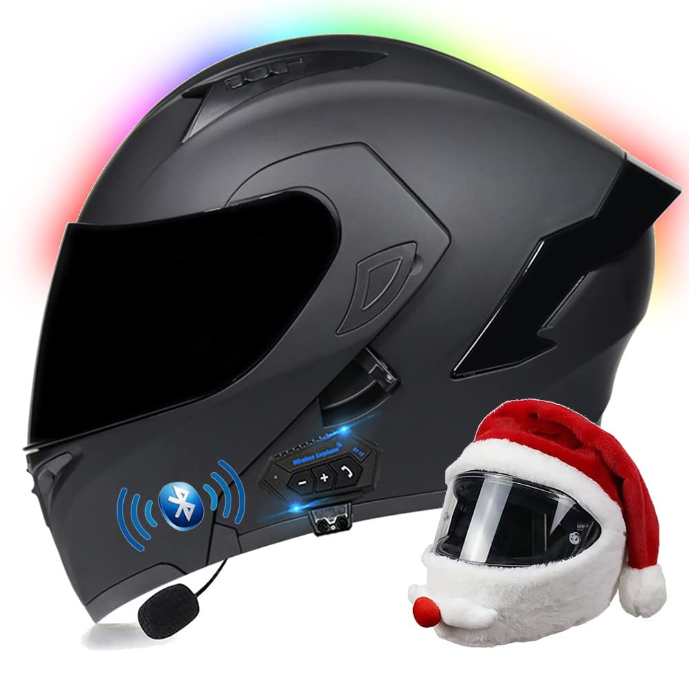 DOT Approved Modular Bluetooth Motorcycle Helmet - Full Face Flip Up Design with Integrated Bluetooth, Dual Visor & Auto Answer - Sizes M~XXL (57~64cm) for Men & Women - Perfect for Commuting, Touring & Long Rides