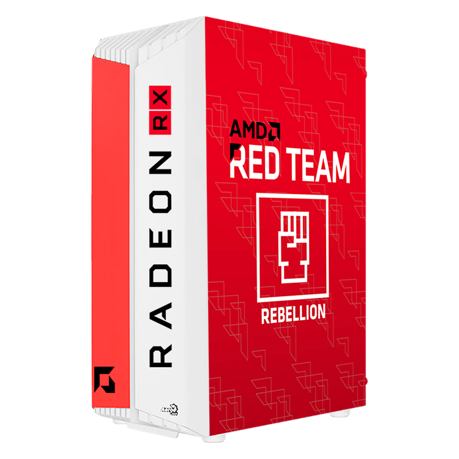 XTREME Gaming PC Case - AMD Red Team Edition, ATX Mid Tower with Tempered Glass, RGB Red Lighting & 1 Fan - Perfect for High-Performance Gaming & Streaming Setup