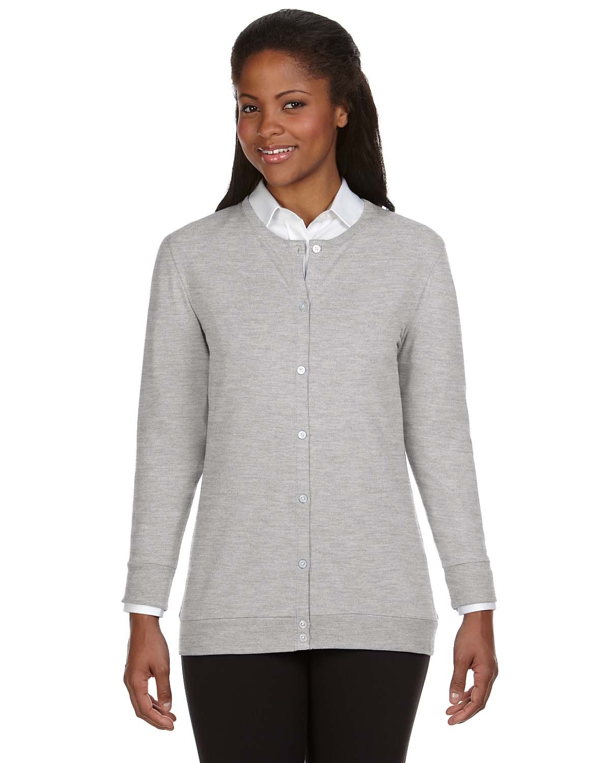 Devon & Jones DP181W Women's Ribbon Cardigan Sweater - Stylish & Comfortable Knitwear for Casual Outfits, Office Wear & Fall Layering