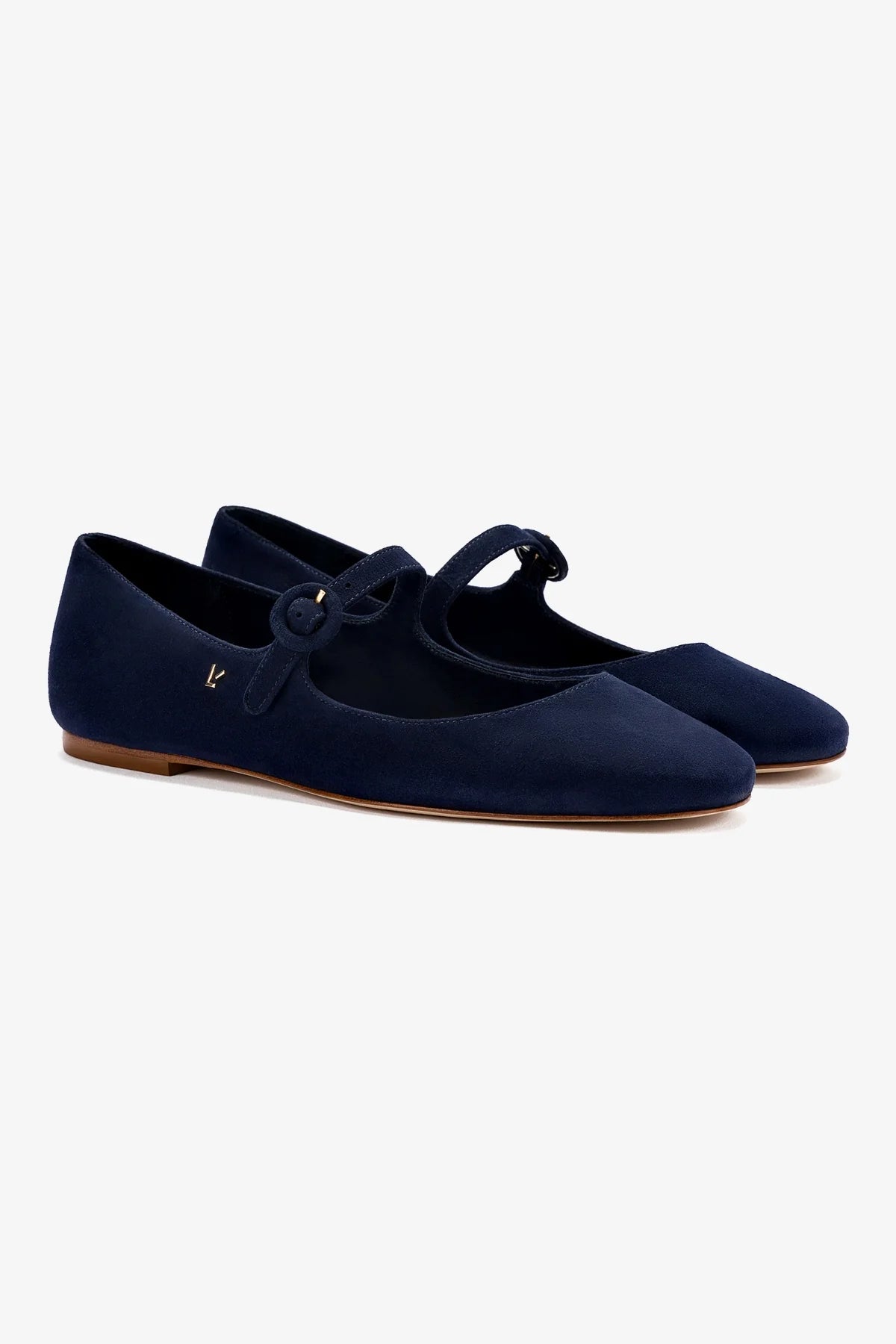 Blair Women's Navy Suede Ballet Flats - Comfortable & Stylish Slip-On Shoes for Work, Travel & Casual Wear