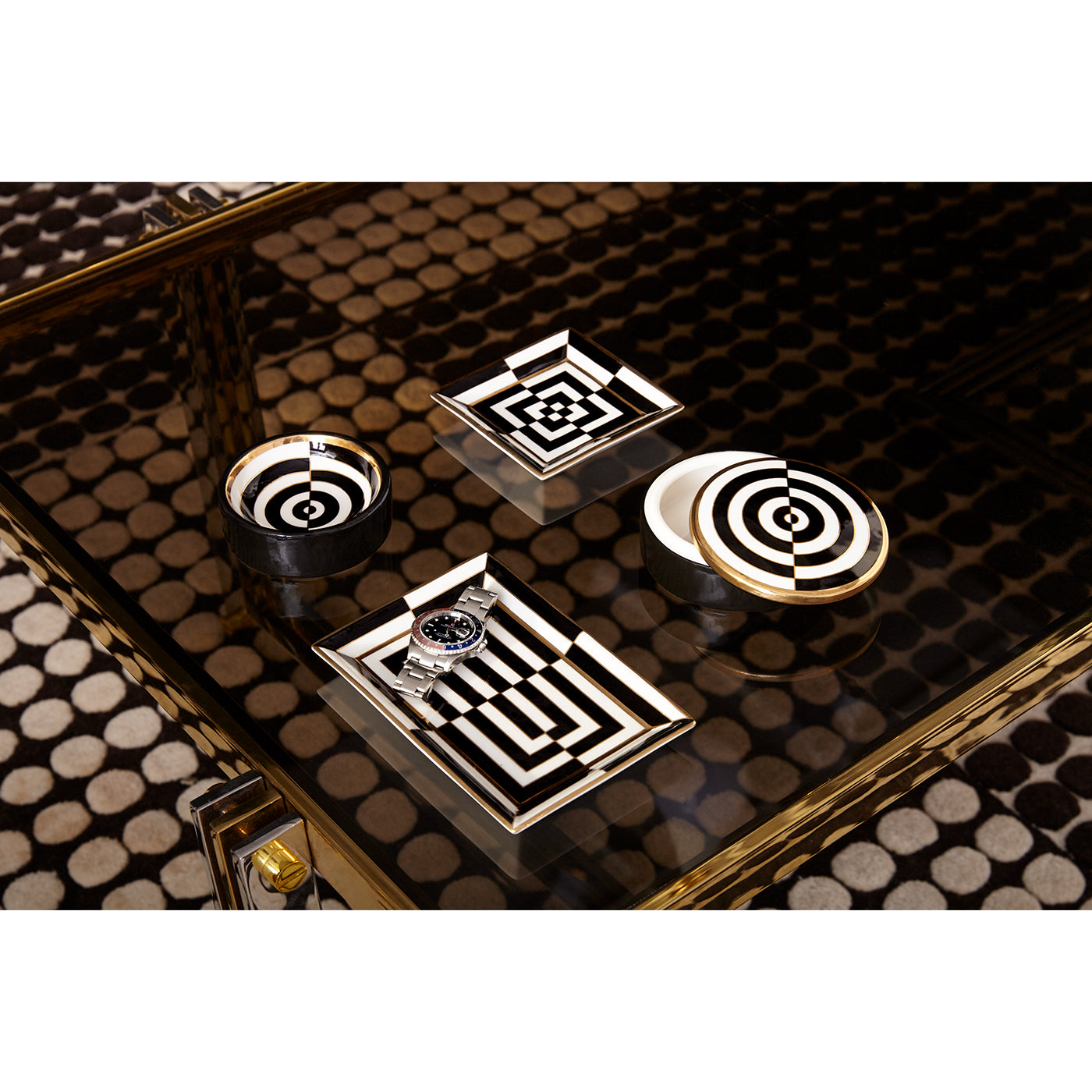 Modern Op Art Rectangle Serving Tray - Stylish Decorative Tray for Coffee Table, Dining, and Home Decor - Perfect for Entertaining Guests