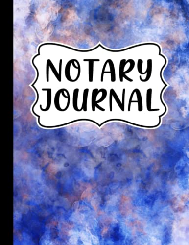 Professional Notary Journal Log Book - 240 Notarial Acts Record Keeper | Notary Public Record Book with Rose Gold Blue Jewel Clouds Design | Perfect for Signing Agents & Women Notaries | Office, Legal Documentation & Professional Use