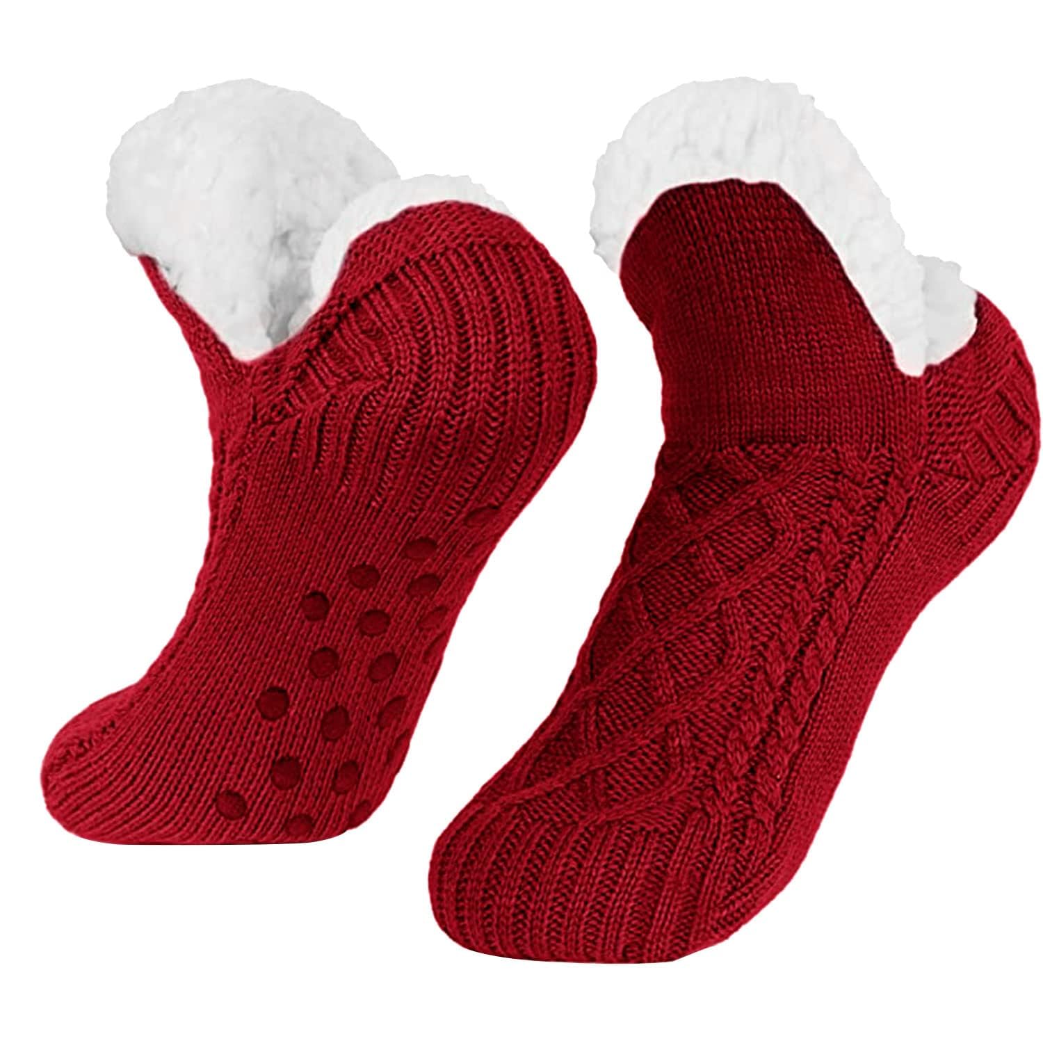 DARENYI Women's Fluffy Non-Slip Slipper Socks - Cozy Warm House Socks for Winter, Home, Lounge & Bedroom Comfort