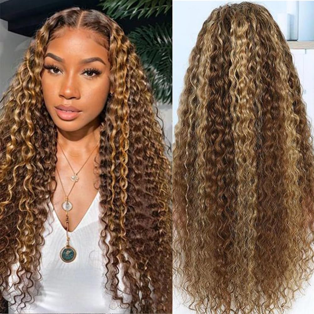 30 Inch Deep Wave Lace Front Wig 100% Human Hair with Baby Hair - 13x4 HD Transparent Lace Frontal - Pre Plucked Glueless Wet & Wavy Human Hair Wigs - Natural Look for Daily Wear, Cosplay & Special Occasions