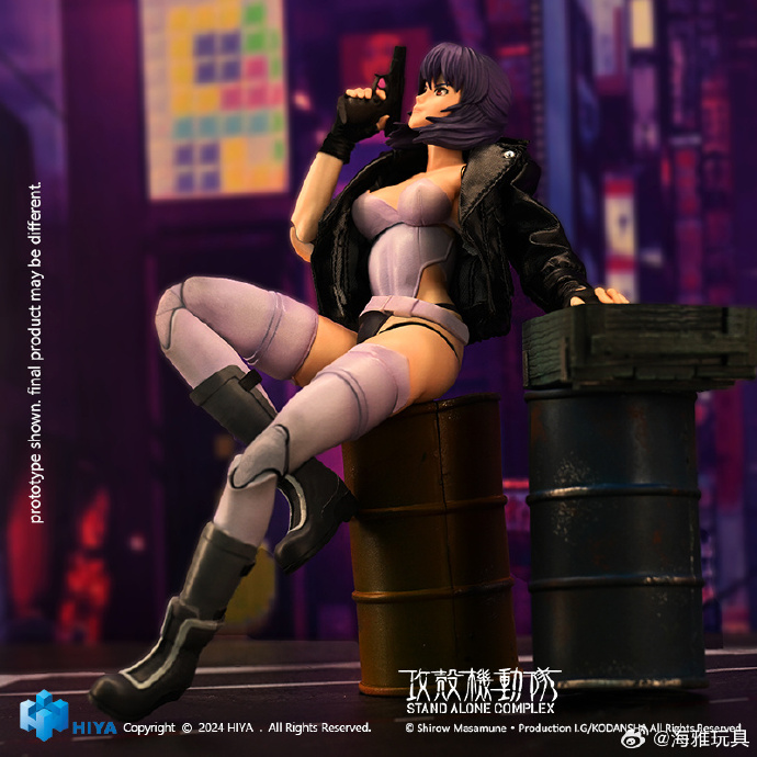 HIYA 14.5CM 1/12 Scale Motoko Kusanagi Action Figure - Ghost in the Shell Stand Alone Complex Collectible Model for Anime Fans | Perfect for Display, Photography & Cosplay Inspiration