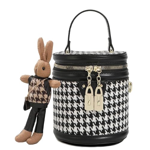 Bucket Houndstooth Black