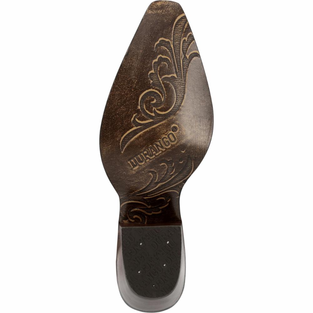 Durango Women's Crush Brown Western Bootie - 8 Inch Ankle Boots for Cowgirl Style | Perfect for Country Dancing, Rodeo & Casual Wear