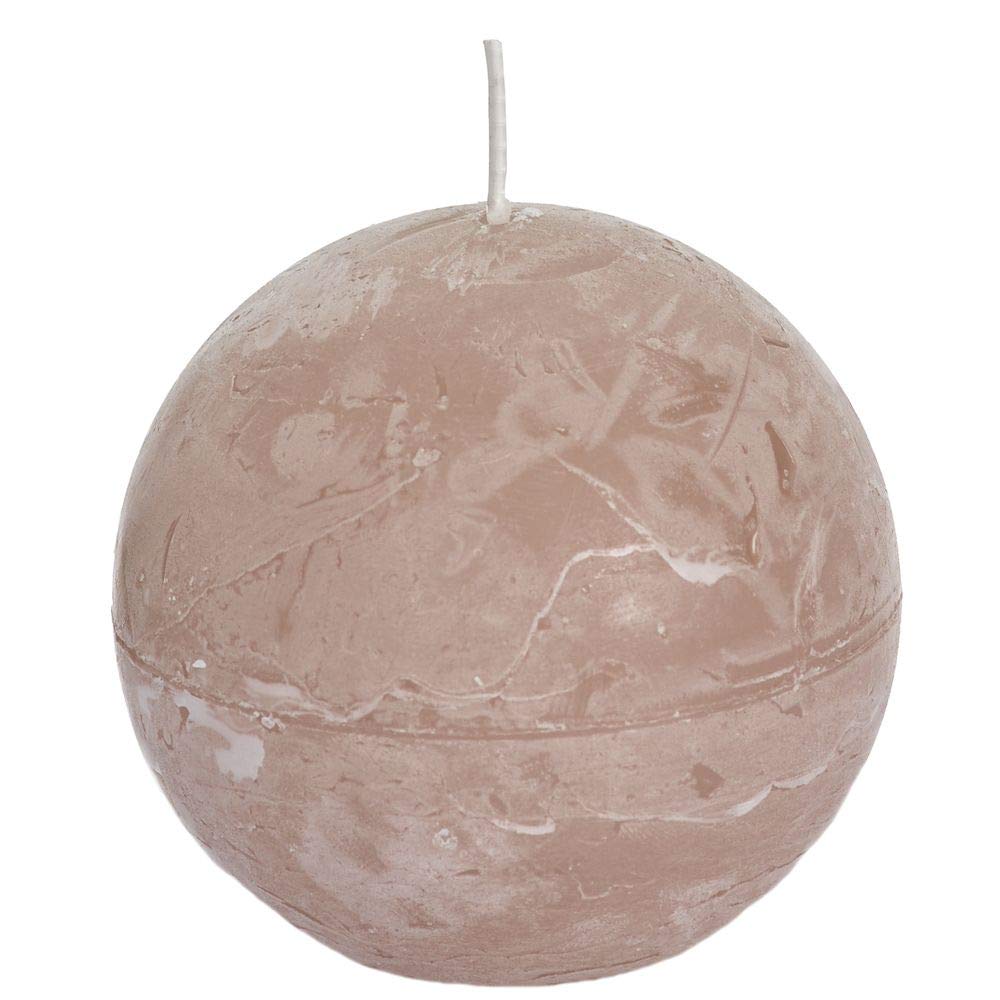 6 Pack Rustic Unscented Ball Candles - 100mm Diameter x Height, Beige Paraffin Wax for Wedding Centerpieces, Home Decor & Romantic Ambiance