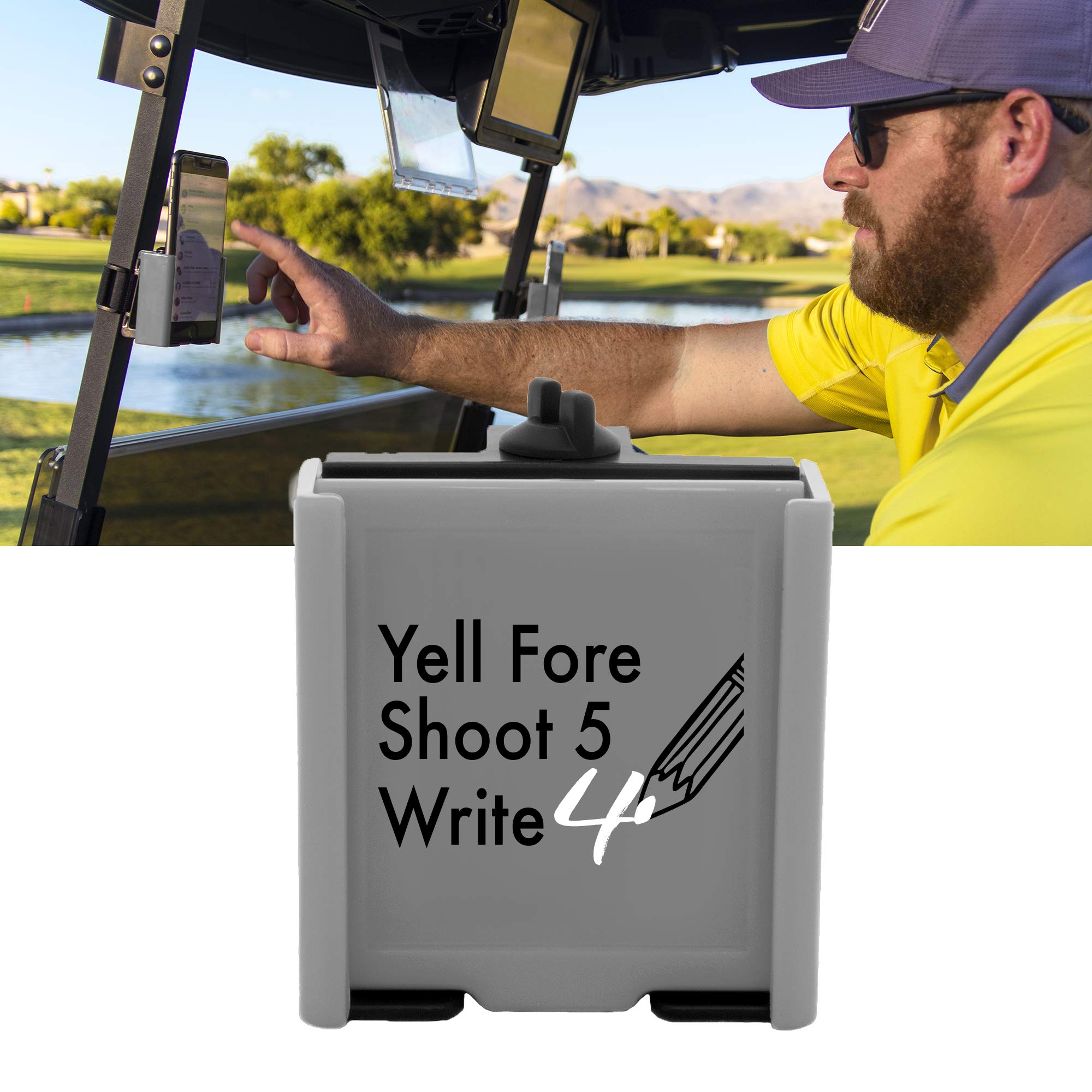 DESERT FOX GOLF Phone Caddy - Secure Golf Cart Phone Holder with Hands-Free GPS & Golf Apps - Funny Quotes Design - Perfect Gift for Golfers (Men & Women) - Ideal for Golf Courses & Driving Ranges