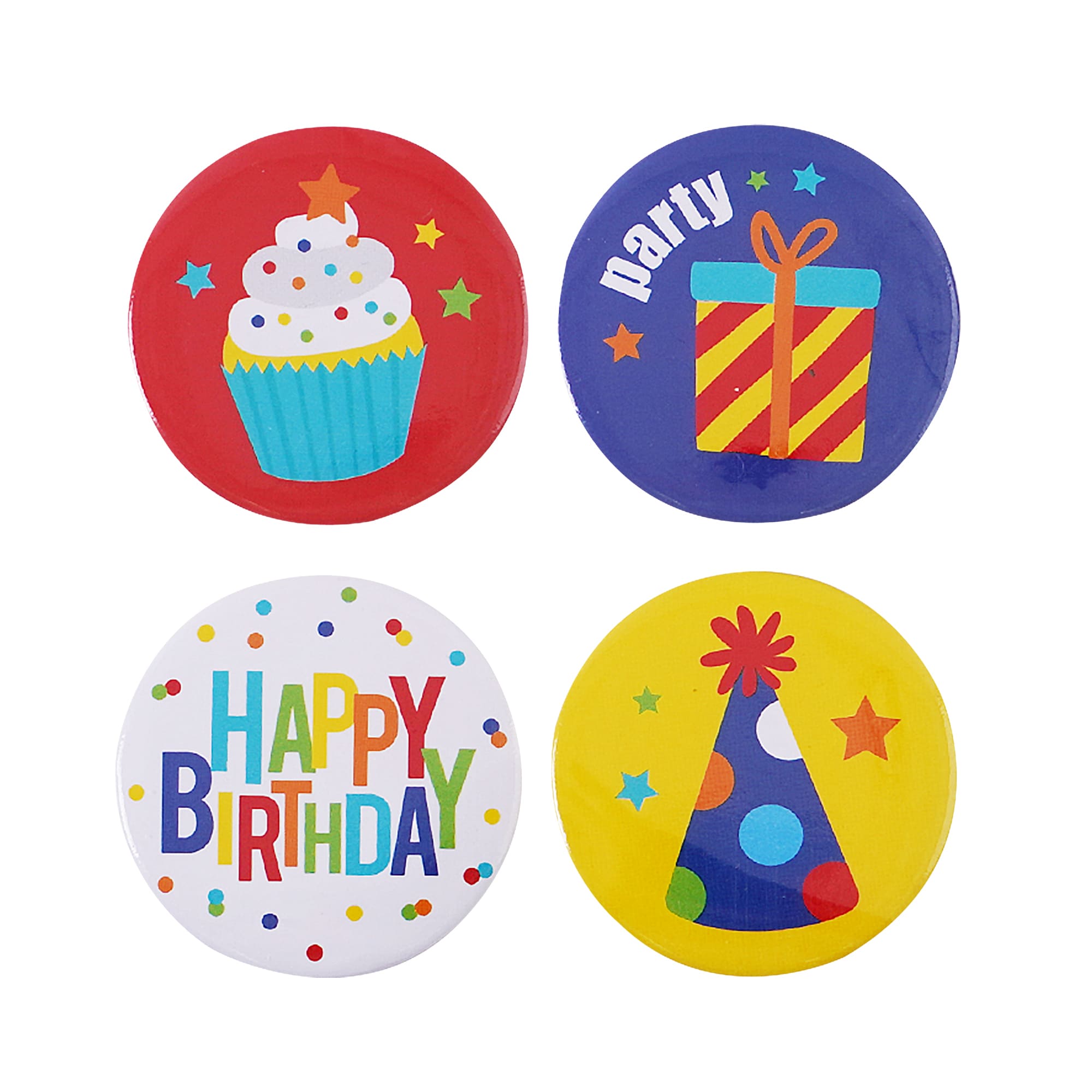 8-Pack Birthday Party Buttons - Fun & Colorful Badges for Birthday Celebrations, Events, and Parties - Perfect for Kids, Adults, and Group Activities