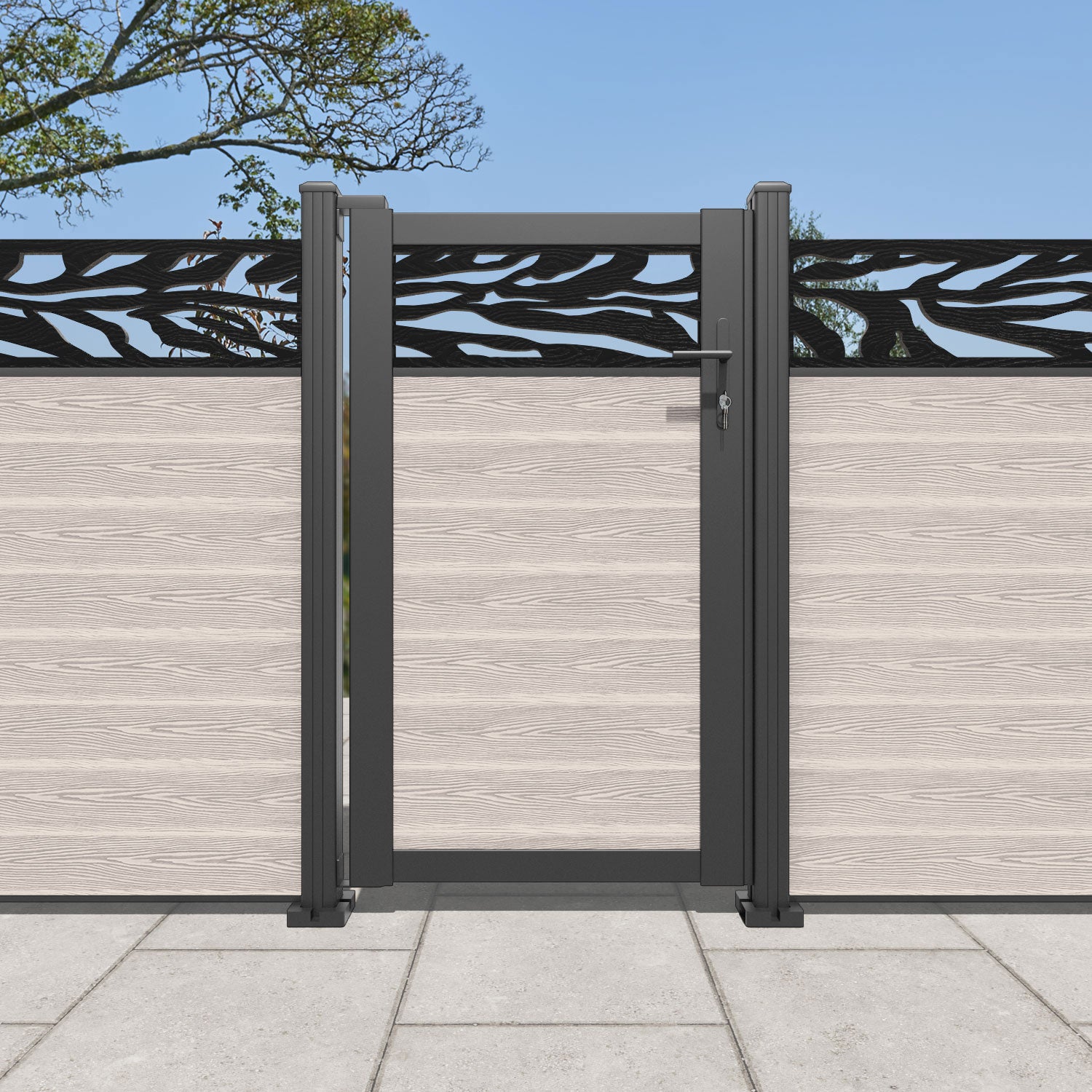 Classic Malawi Pedestrian Gate - Durable Mid Stone Design for Garden, Yard & Driveway Entrance | Outdoor Security & Decorative Fence Gate