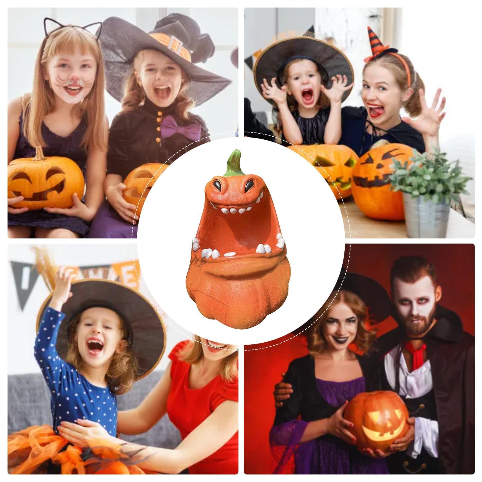 Halloween Resin Candy Bowl - Scary Snack Storage Container, Party Serving Tray, Decorative Statue & Chocolate Box Holder for Halloween Party Decorations & Home Decor