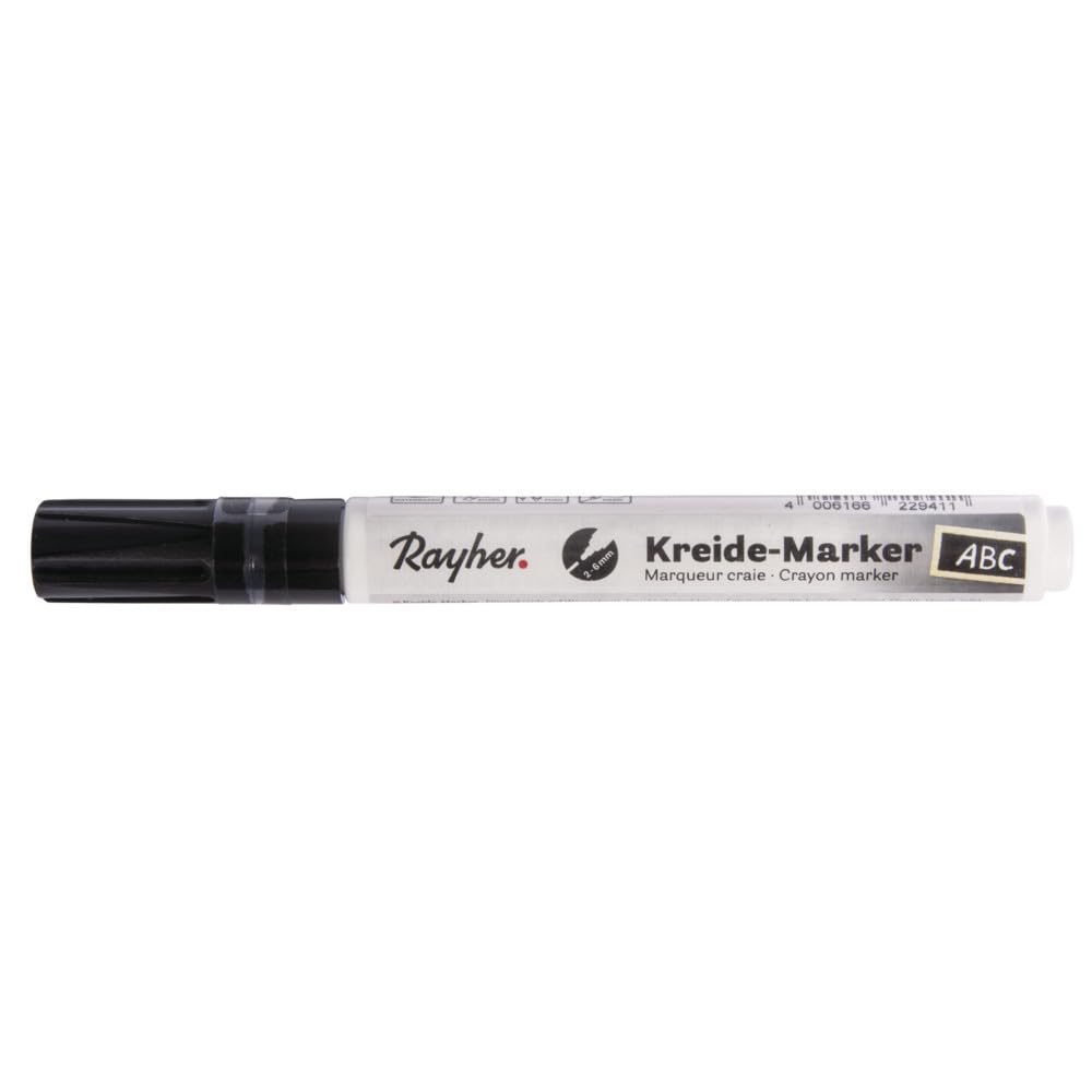 Rayher Chalk Marker with Chisel Tip (2-6mm) - Black - Perfect for Chalkboards, Windows, Signs & DIY Projects