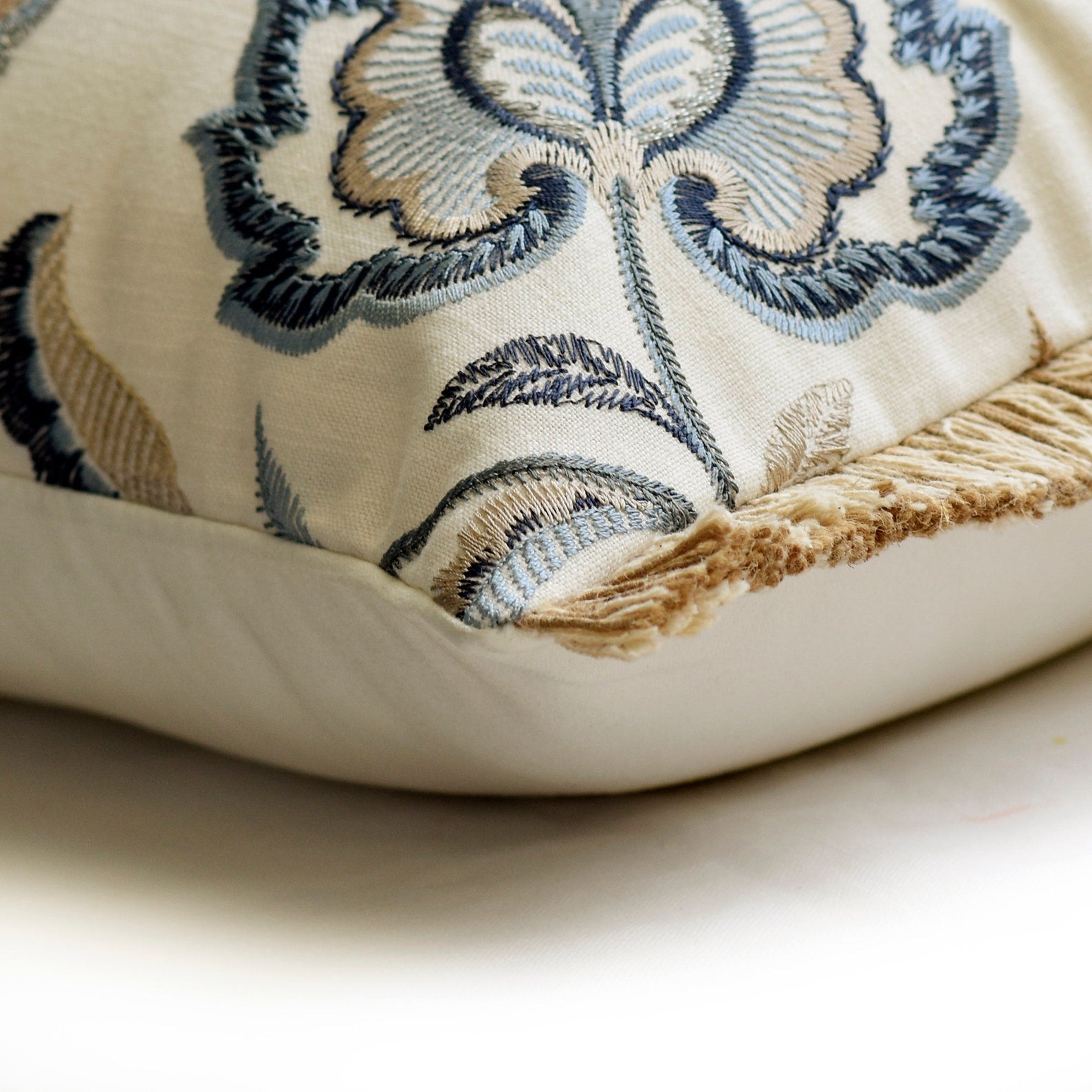Atasi Blue Linen Lumbar Pillow Cover - Decorative Cushion Cover for Sofa, Bed & Home Decor - 18x12 Inches (Blue)