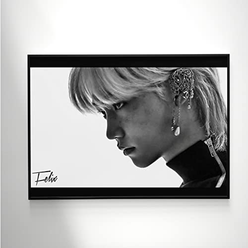 Stray Kids Felix Poster - Monochrome Wall Art, Canvas Photo Prints for Room Decor | Perfect for Teen Girls Bedroom, K-Pop Fan Gifts & Music Lover Aesthetic