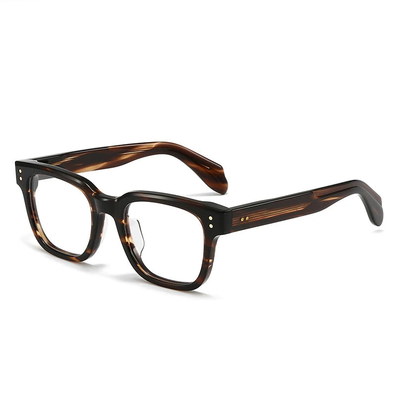 Stylish Black Unisex Square Acetate Eyeglasses - Full Rim Thick Frame for Men & Women (Model 91477) | Perfect for Reading, Work & Fashion Accessories