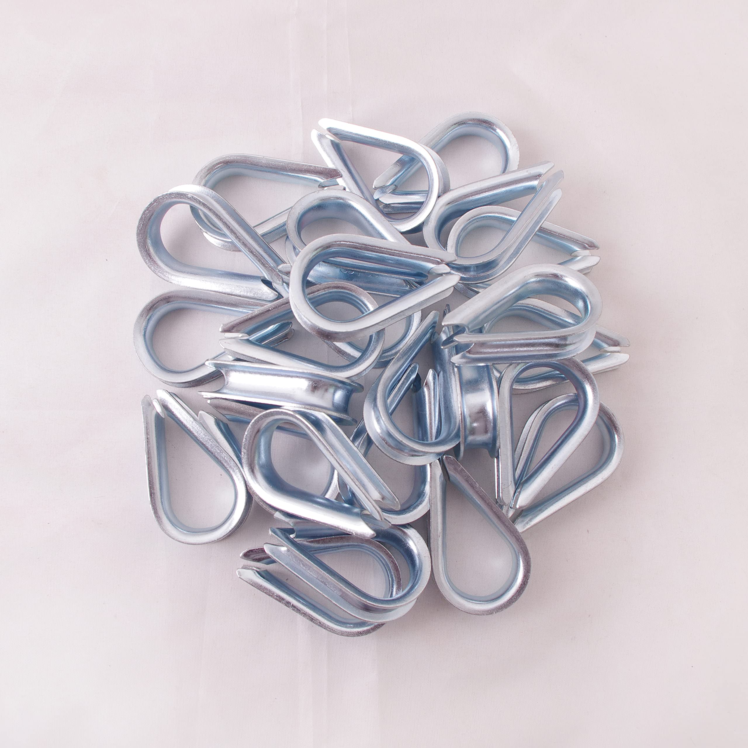 3/8 Inch Carbon Steel Wire Rope Thimble (25PCS) - Heavy Duty Cable Protection for Marine, Rigging & Construction Use