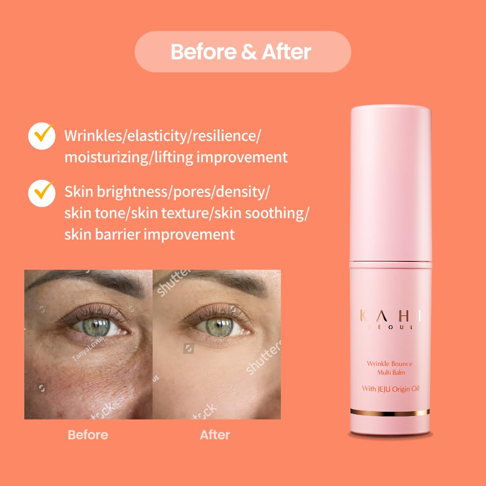 KAHI SOUND OF SEOUL Multi-Balm Facial Cream with Jeju Island Organic Oil & Collagen - Korean Anti-Wrinkle Treatment for Hydration & Fine Lines - 9g Made in Korea | Perfect for Daily Skincare Routine & Travel