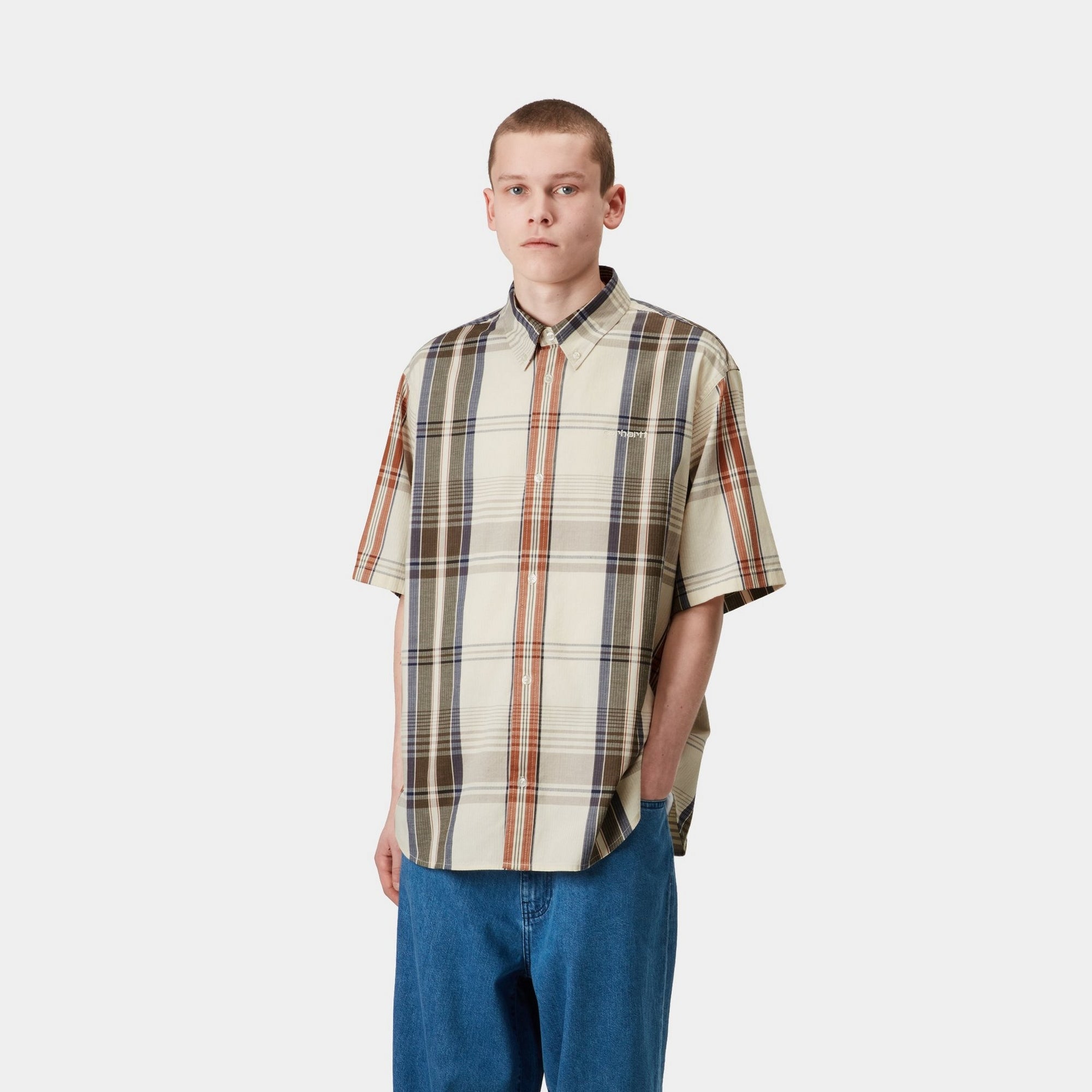 Roslin Check Shirt for Men - 100% Cotton Plaid Flannel Shirt | Natural Wax Color | Casual & Outdoor Wear for Fall & Winter
