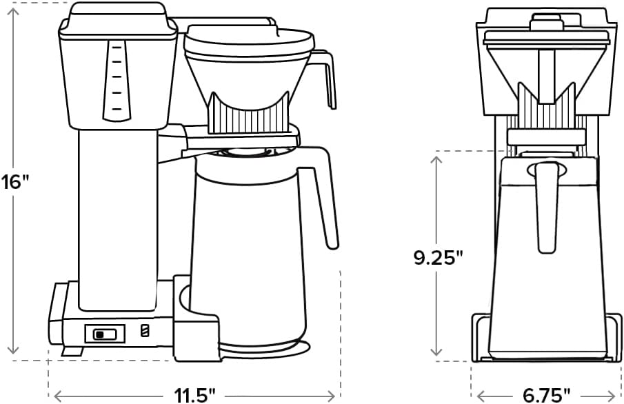 Technivorm Moccamaster 79314 KBGT 10-Cup Thermal Coffee Maker with 40oz Black Carafe - Perfect for Home, Office & Entertaining