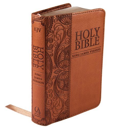 KJV Mini Pocket Bible - King James Version, Tan Leather Cover, Compact & Portable - Perfect for Travel, Church, and Daily Devotion