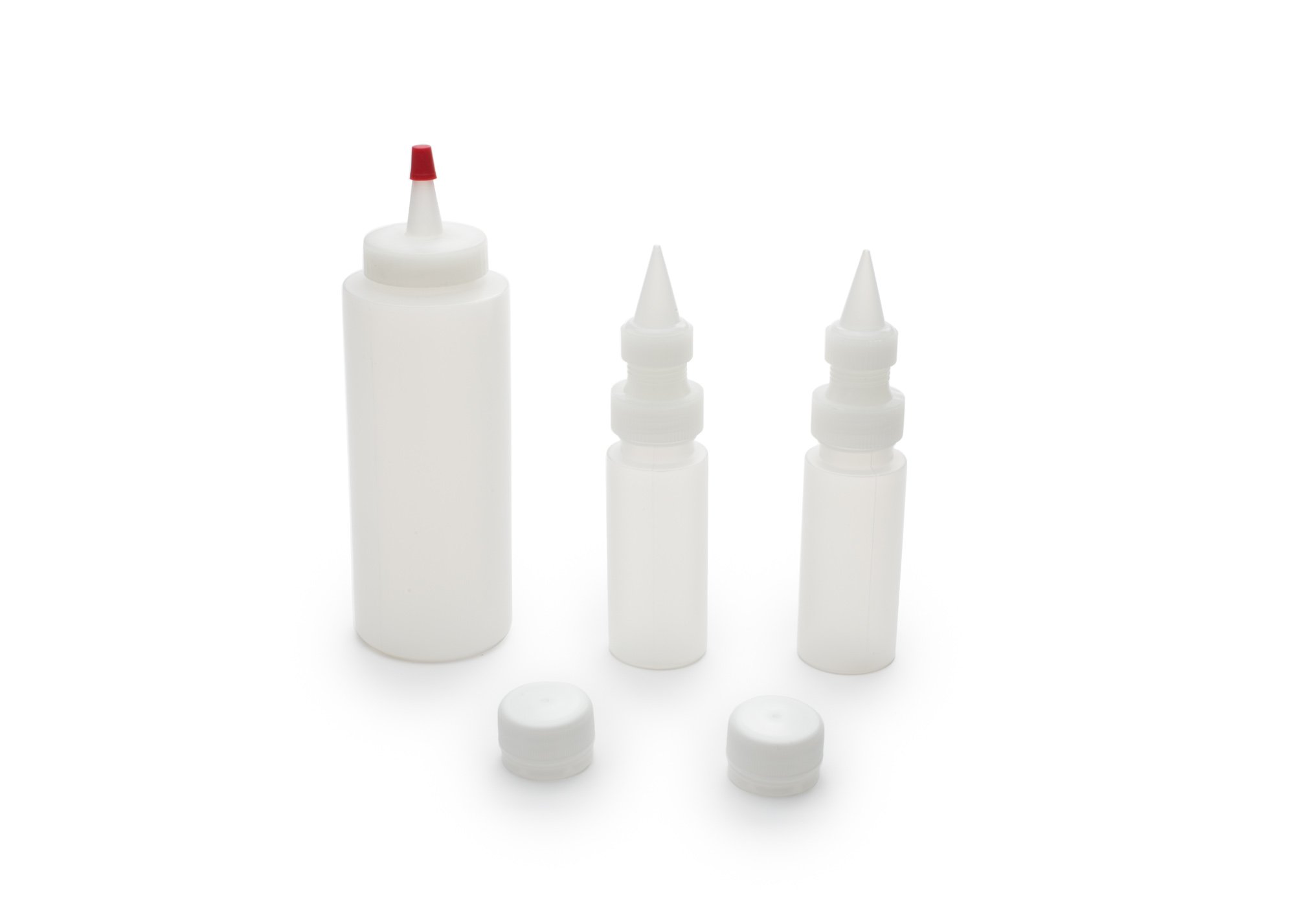 Fox Run 3-Pack Clear Icing Squeeze Bottles for Cake & Cookie Decorating, Condiment Dispensing, Sauce Drizzling - Perfect for Baking, Kitchen Use & DIY Crafts