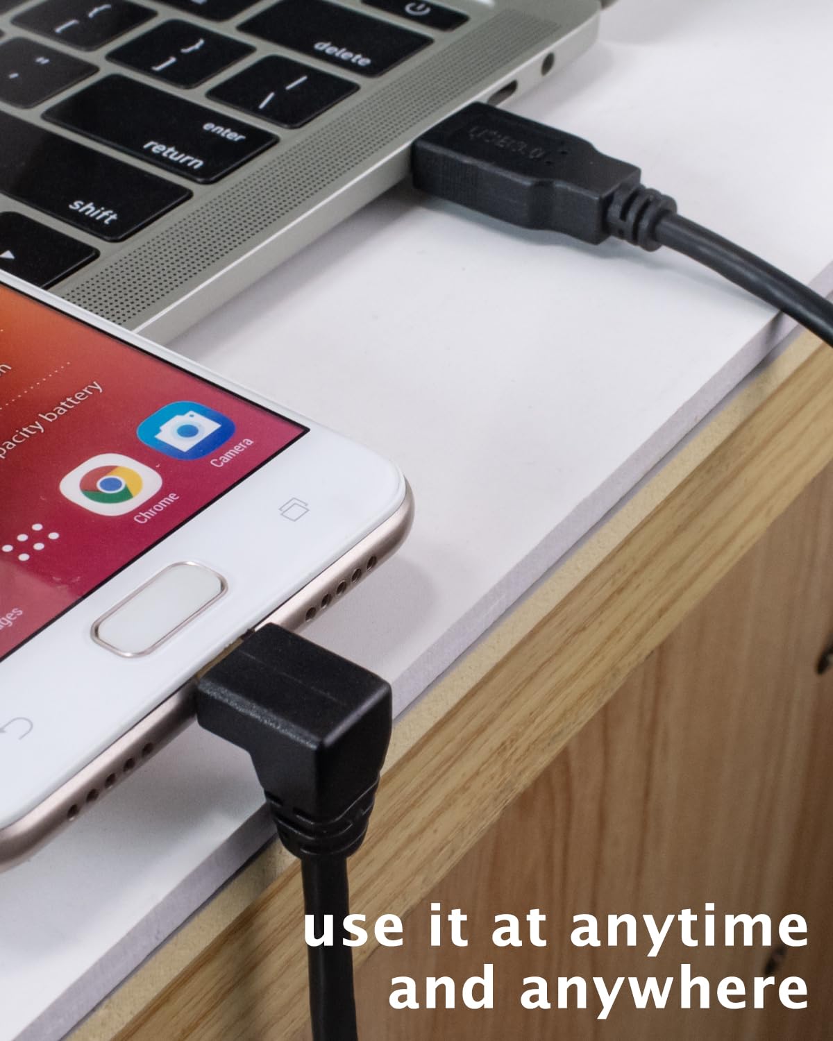 5Ft 90 Degree Right Angle USB C Cable - USB A 3.0 to USB C 3.1 Fast Charging Cable (1.5M/5ft) for iPhone 15, Samsung Galaxy, iPad, MacBook, Nintendo Switch, PS5 & More - Perfect for Gaming, Travel & Tight Spaces