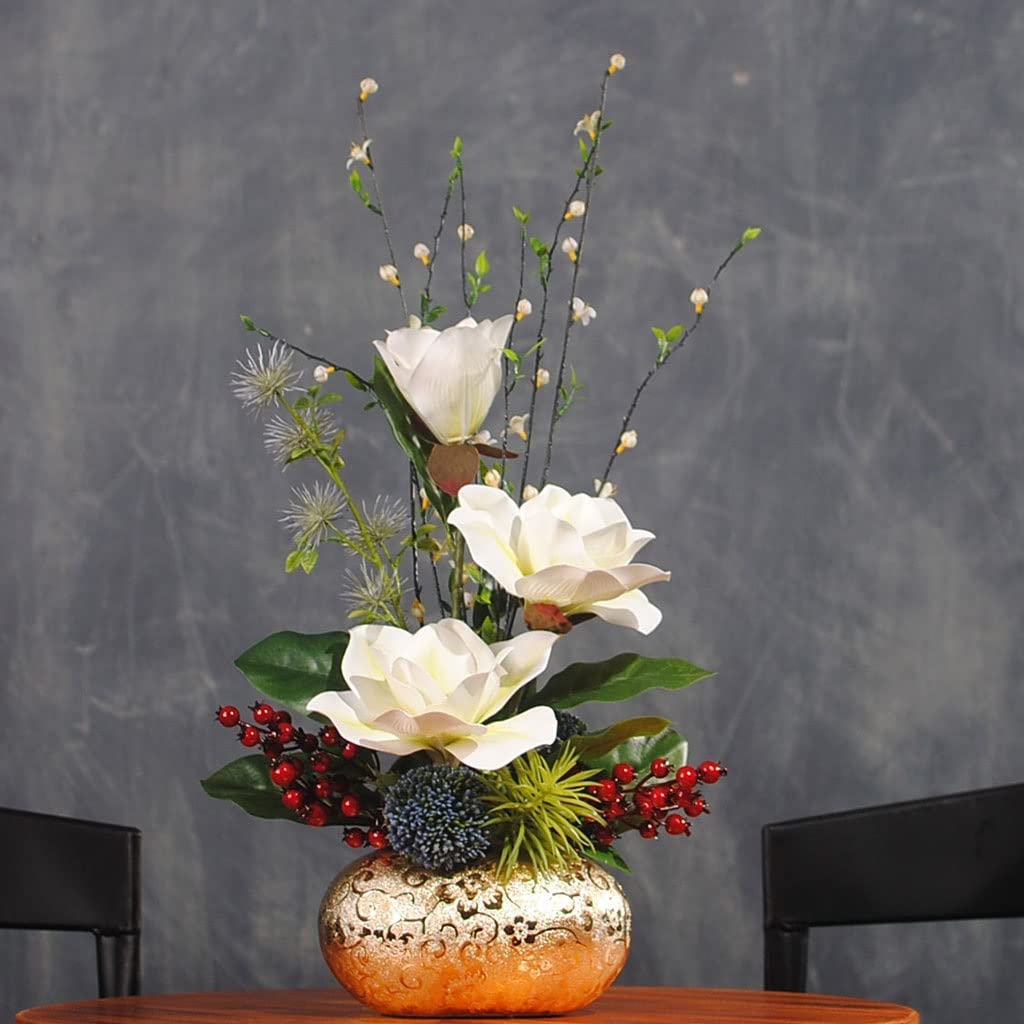 Silk Orchid Artificial Flowers - Elegant White Fake Flower Set for Floral Arrangements, Home Decor, and Wedding Centerpieces | Perfect for Living Room, Office, and Event Decoration
