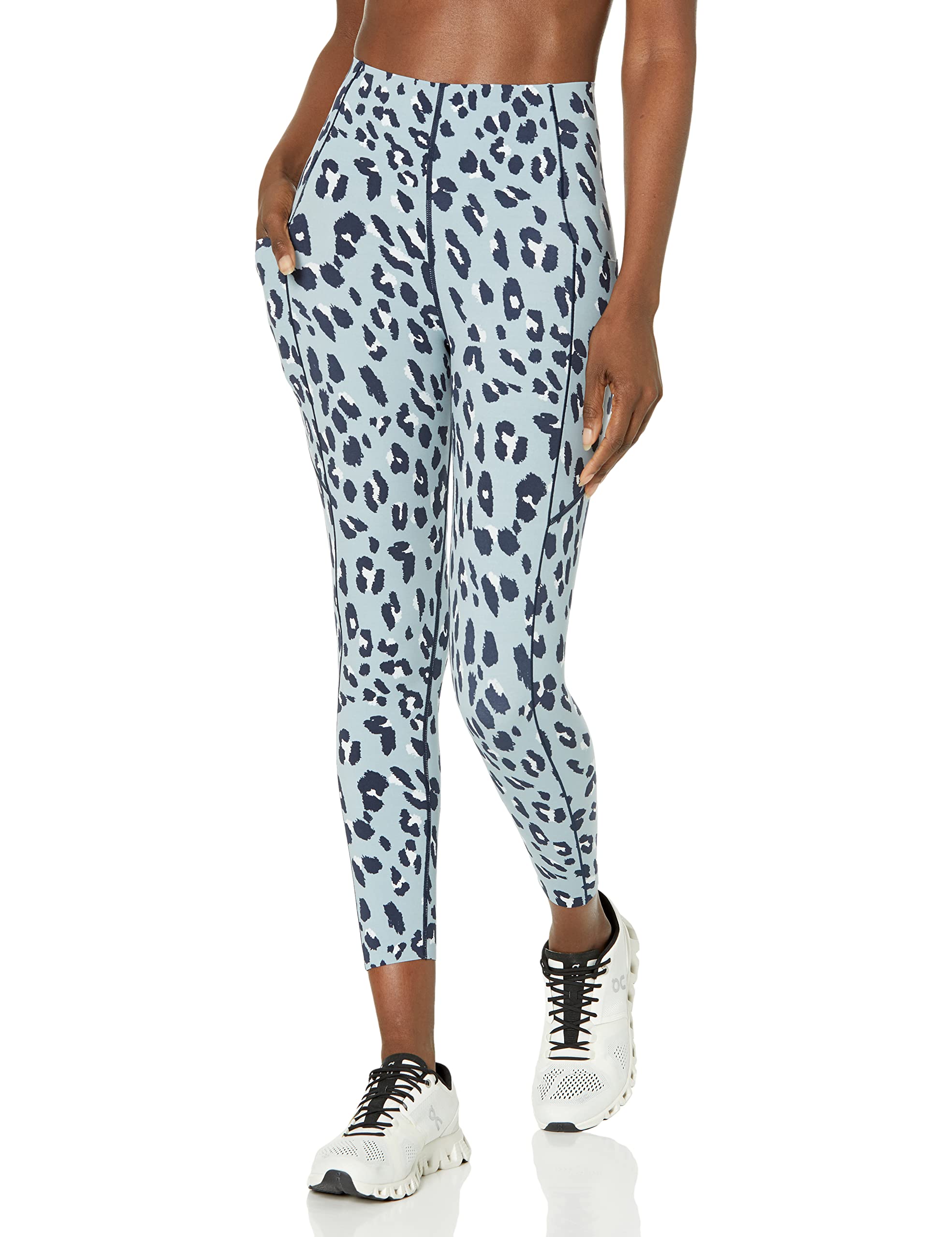 Sweaty Betty Women's Pwr Ultra Sculpt High-Waisted 7/8 Leggings - Blue Cheetah Print - Moisture-Wicking & Tummy Control Workout Leggings for Yoga, Running & Gym