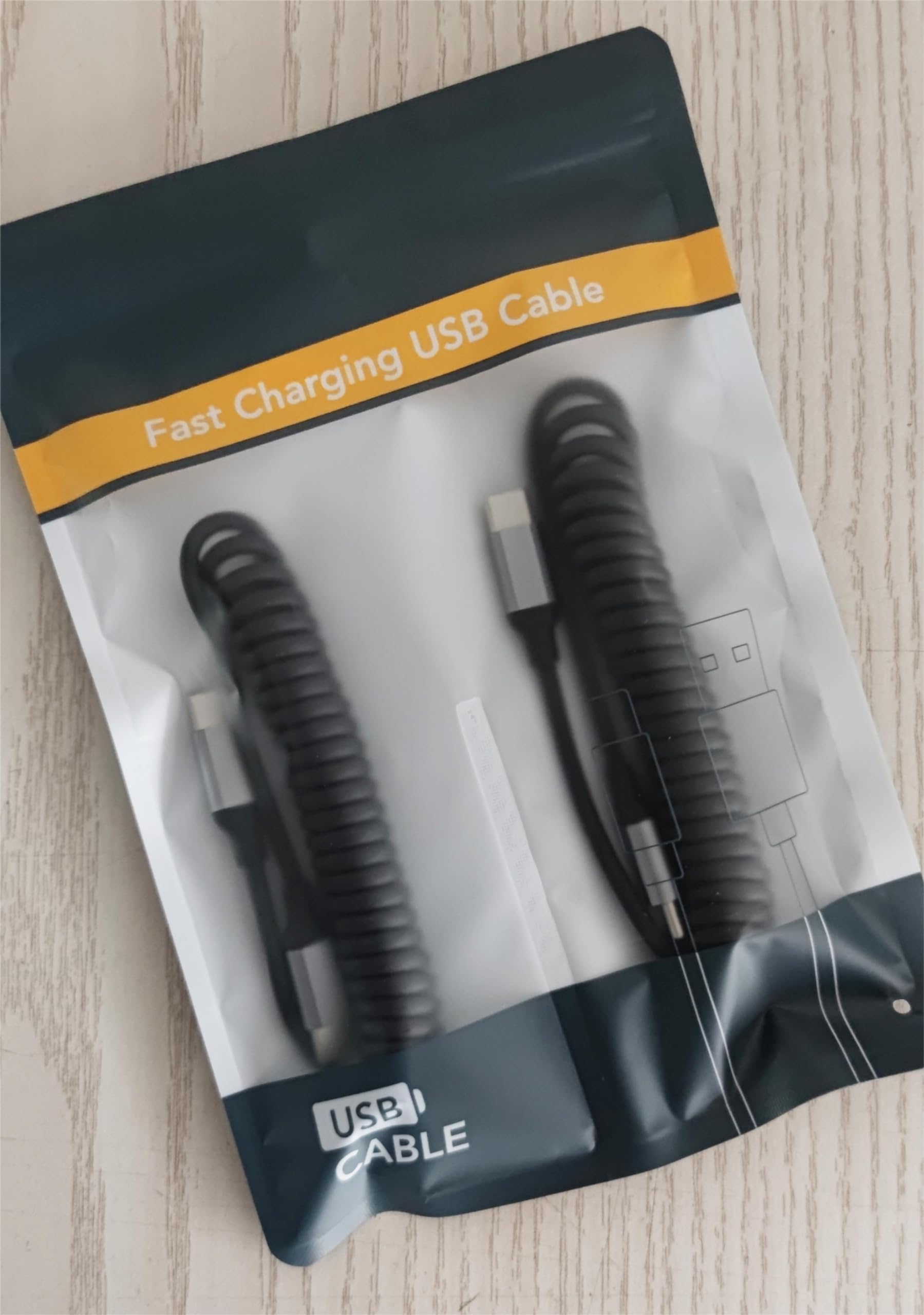 2 Pack Coiled USB C to USB C Cable - 60W PD Fast Charging & Data Transfer - Compatible with iPhone 15 Pro Max, Samsung Galaxy, OnePlus, Huawei Mate, Apple CarPlay - Perfect for Car Charging & Mobile Device Connectivity