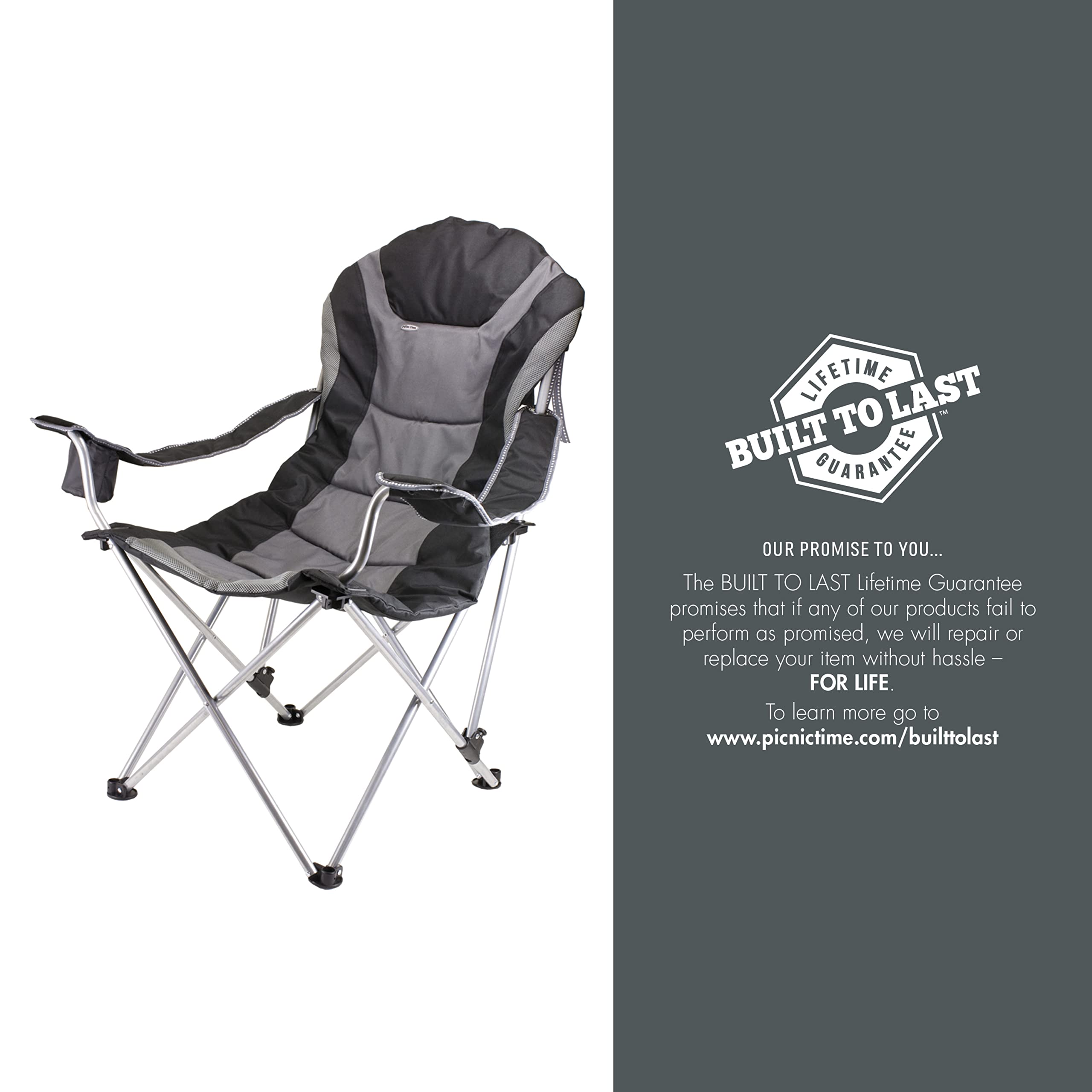 PICNIC TIME NFL Reclining Camping Chair for Adults - Portable Beach & Sports Chair with Carry Bag - Perfect for Football Games, Outdoor Camping, Beach Relaxation, and Tailgating