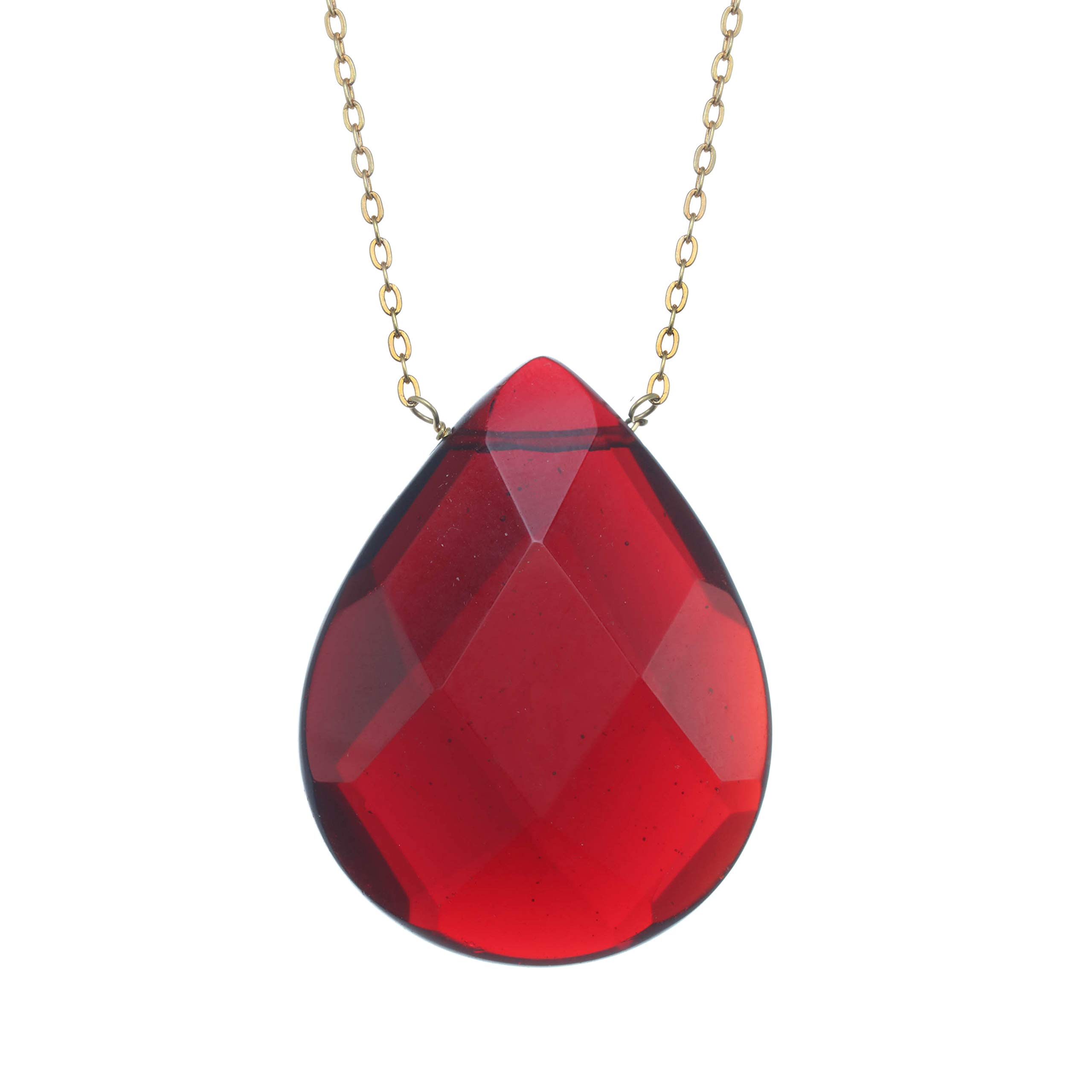 Stylish Large Faced Red Quartz Necklace for Women - Elegant Statement Jewelry for Parties, Weddings & Special Occasions