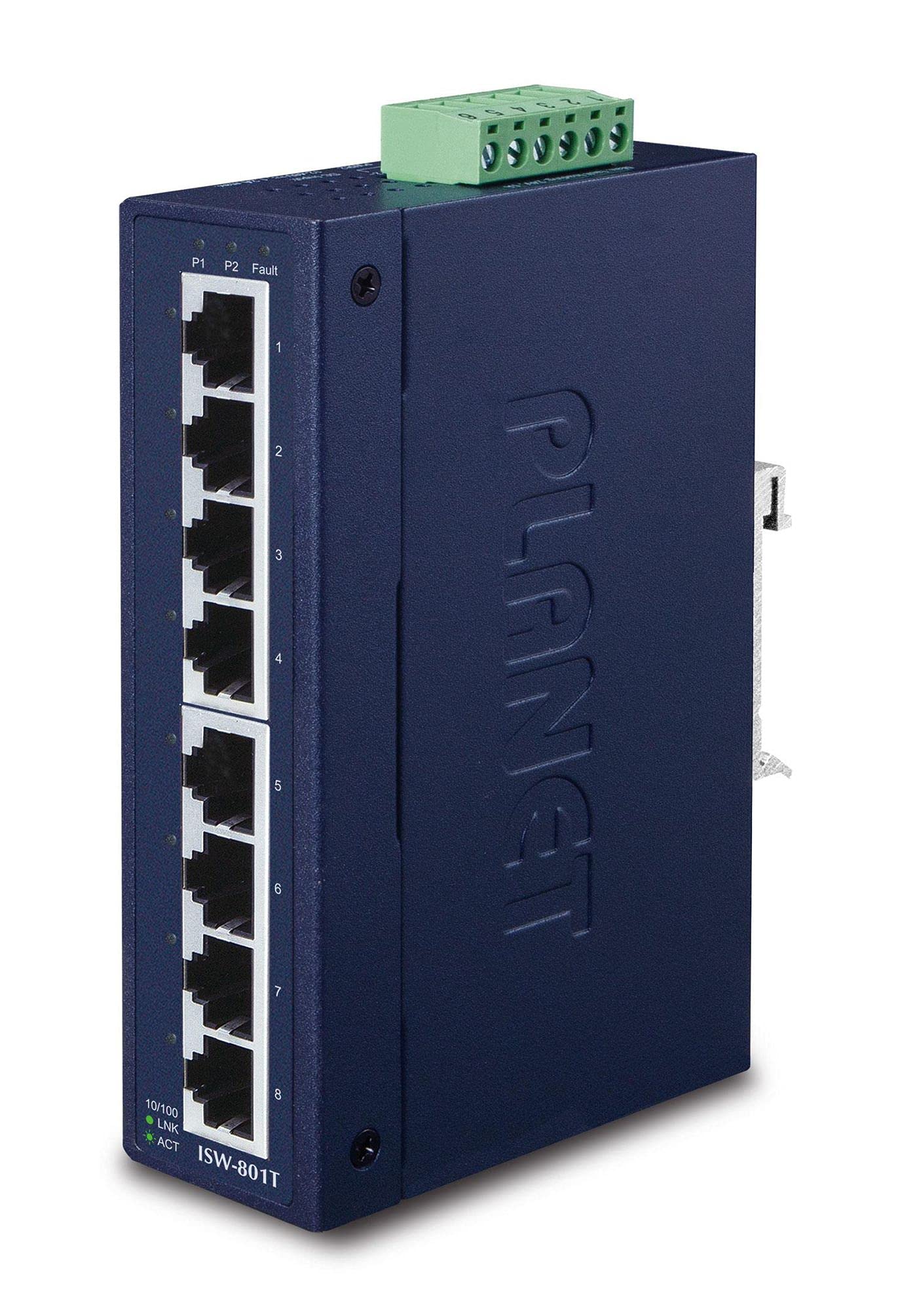 ISW-801T 8-Port Industrial Ethernet Switch | 10/100Mbps Fast Ethernet | Wide Temperature Range (-40°C to 75°C) | Rugged Network Switch for Factory Automation, Outdoor CCTV & Harsh Environments