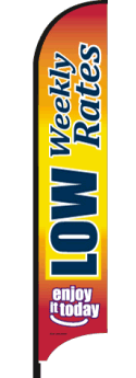 Feather Flag Banner - Custom Printed Advertising Flags for Outdoor Events, Grand Openings & Sales - Low Weekly Rental Rates (Flag Only)