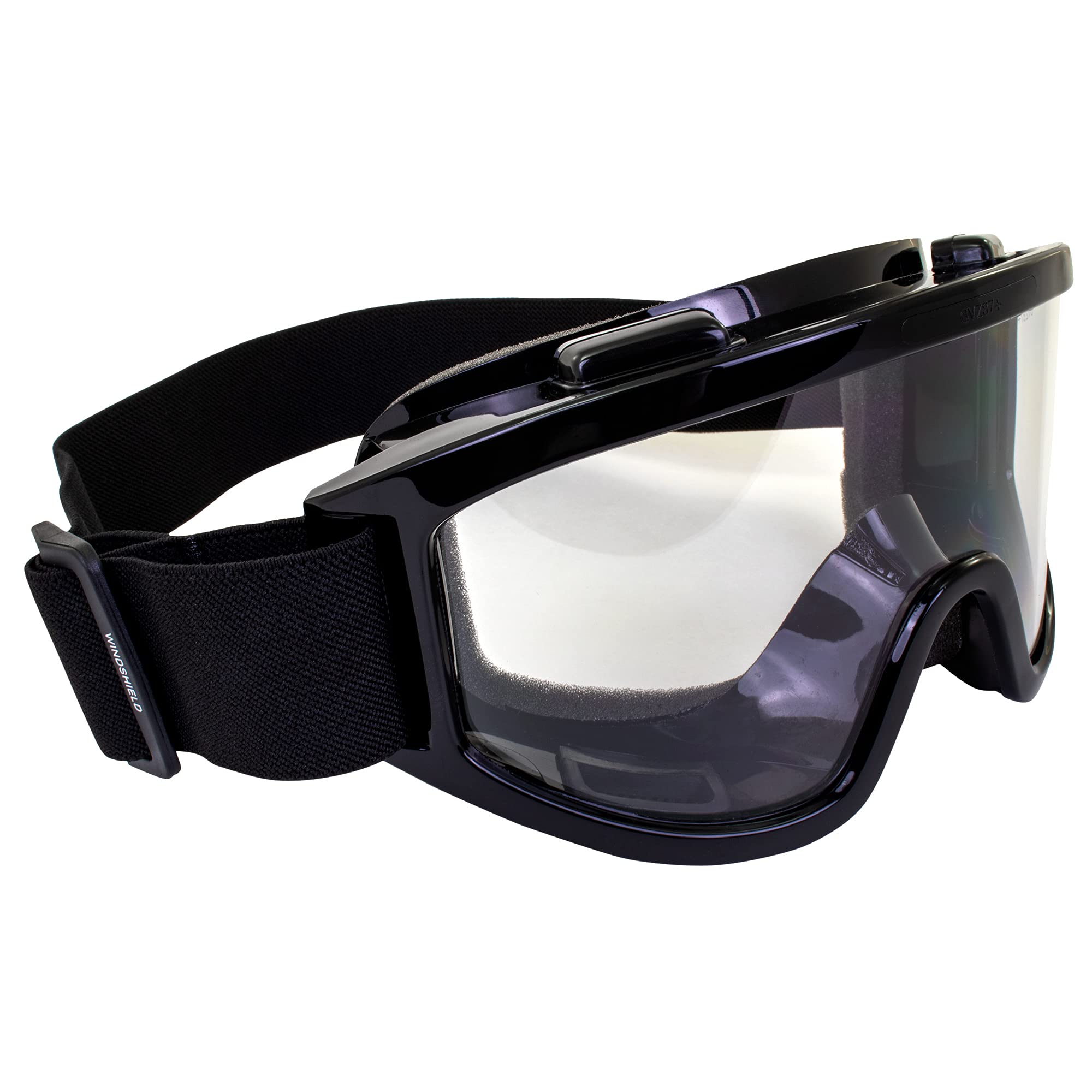 Global Vision Windshield Padded Safety Goggles with Clear Anti-Fog Lenses - 2mm Thick PC Lens, Fits Over Most Glasses, ANSI Z87.1 Certified for Paintball, Airsoft, ATV, Motorcycle & Industrial Safety Use