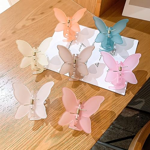 6 PCS Sweet Fairy Butterfly Hair Claw Clips - Large Size Hairpins for Women, Hair Styling Tools & Barrettes - Perfect for Updos, Ponytails & Everyday Hair Accessories