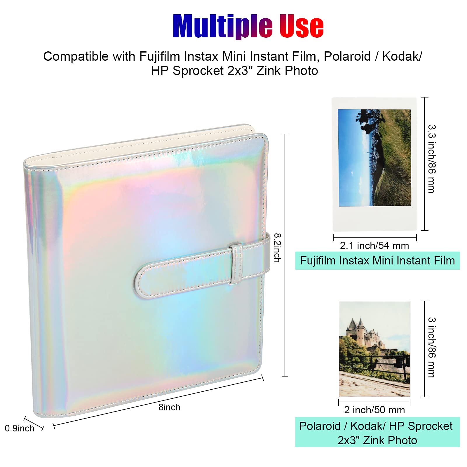 2-Pack 256-Pocket Photo Album for Fujifilm Instax Mini LiPlay 11/90/70/50S/26/25/9/8+/8/7S & Mini Link SP-1 Printer - Also Compatible with Polaroid Snap/SnapTouch/PIC-300/Z2300/Mint Zip Instant Cameras - Perfect for Wedding, Baby, Travel & Party Photo Storage