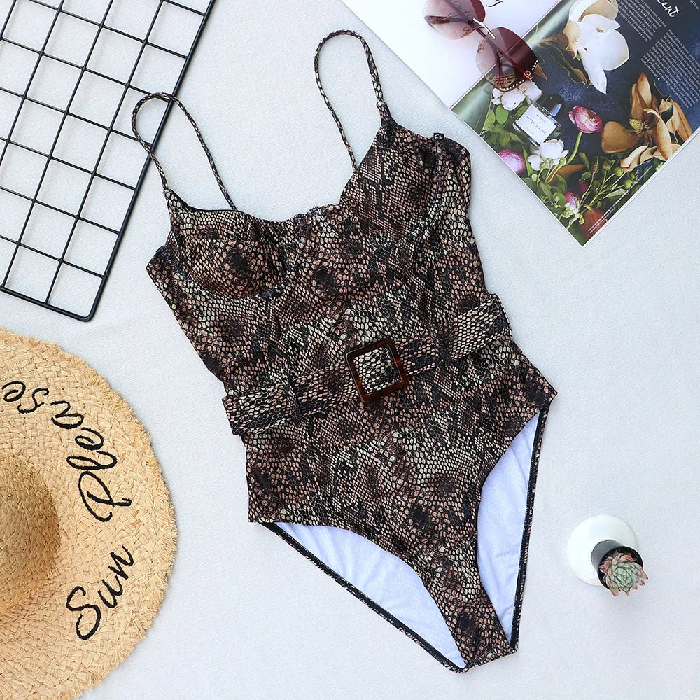 2023 New Sexy Leopard Print One Piece Swimsuit for Women - Tummy Cut Out Design with Tassel Details, Hollow Out Bathing Suit for Beach, Pool Party & Summer Vacation