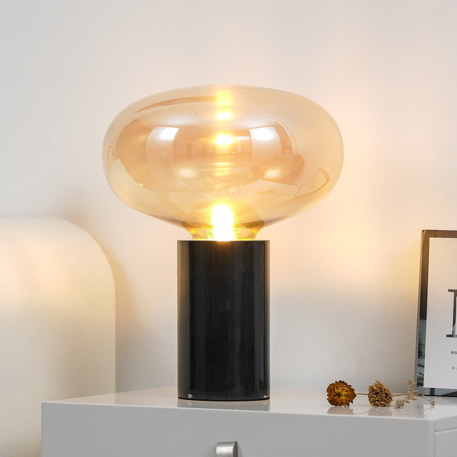 Sylvaine Table Lamp - Modern LED Bedside Lamp with USB Port, Touch Control, Dimmable Warm White Light - Perfect for Bedroom, Living Room, Office Nightstand Lighting