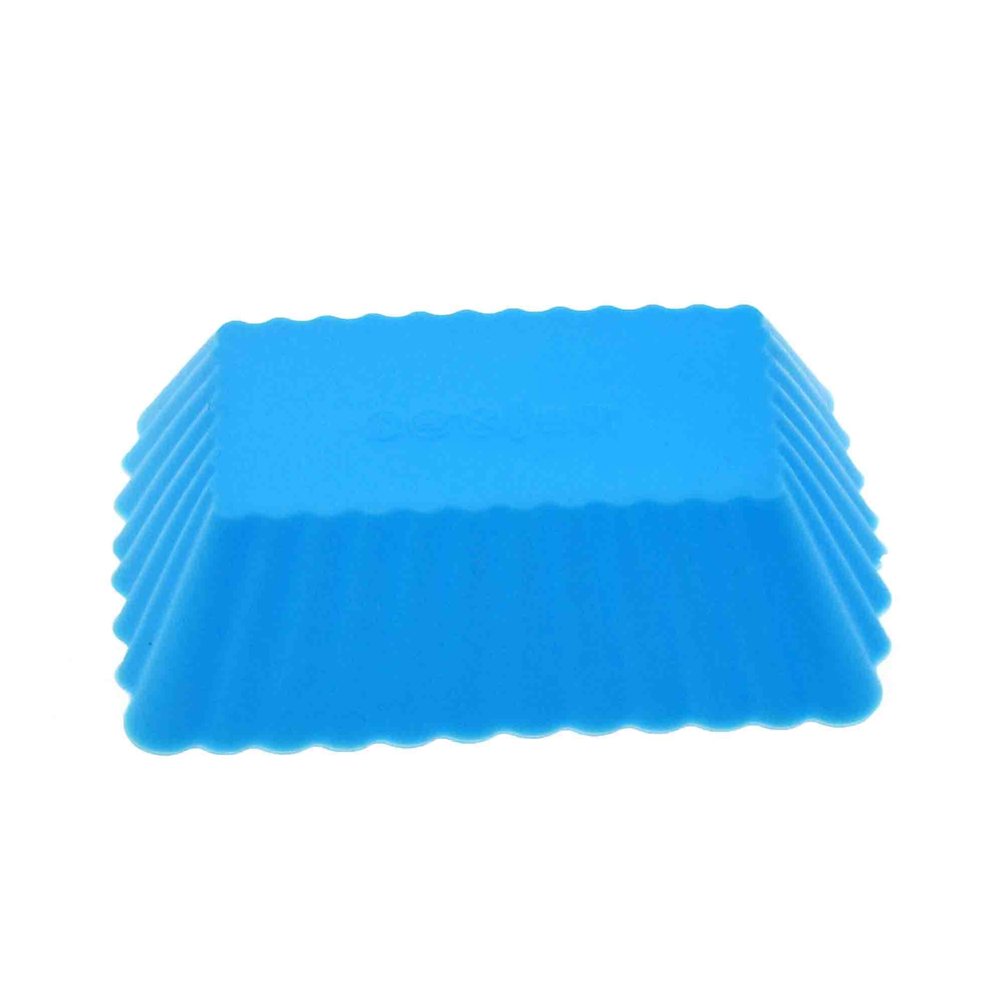 5Pcs Reusable Silicone Cupcake Baking Cups - Nonstick Muffin & Donut Pan Liners, Mini Cake Mold (8.5CM Rectangle, Random Colors) for Home Baking, Party Desserts & Kids Snacks
