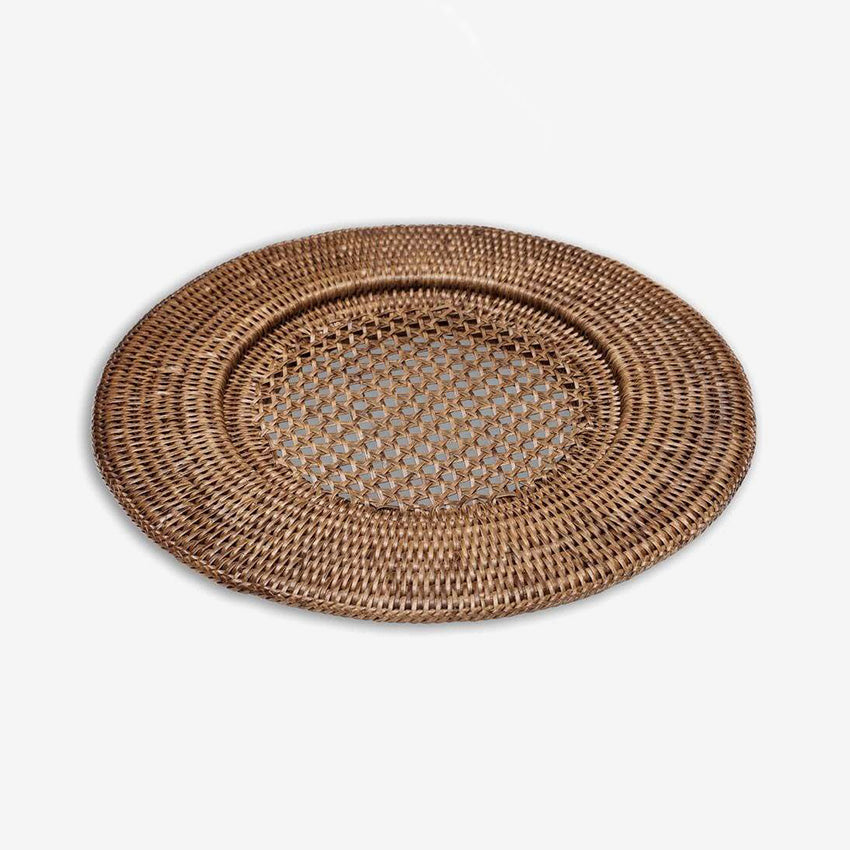 Caspari Rattan Round Charger Plate - 12