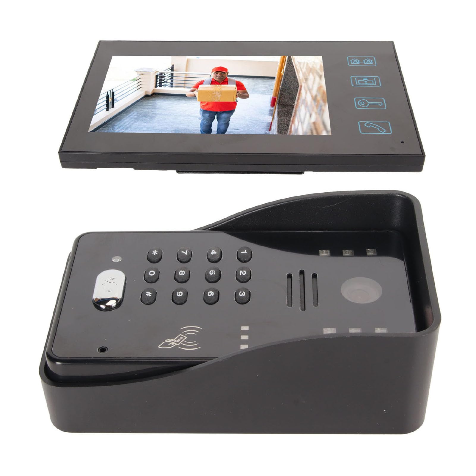 7 Inch TFT Video Door Phone System - Wireless Video Intercom with Access Control, Smart Video Doorbell (EU Plug) for Home Security & Apartment Entry Monitoring