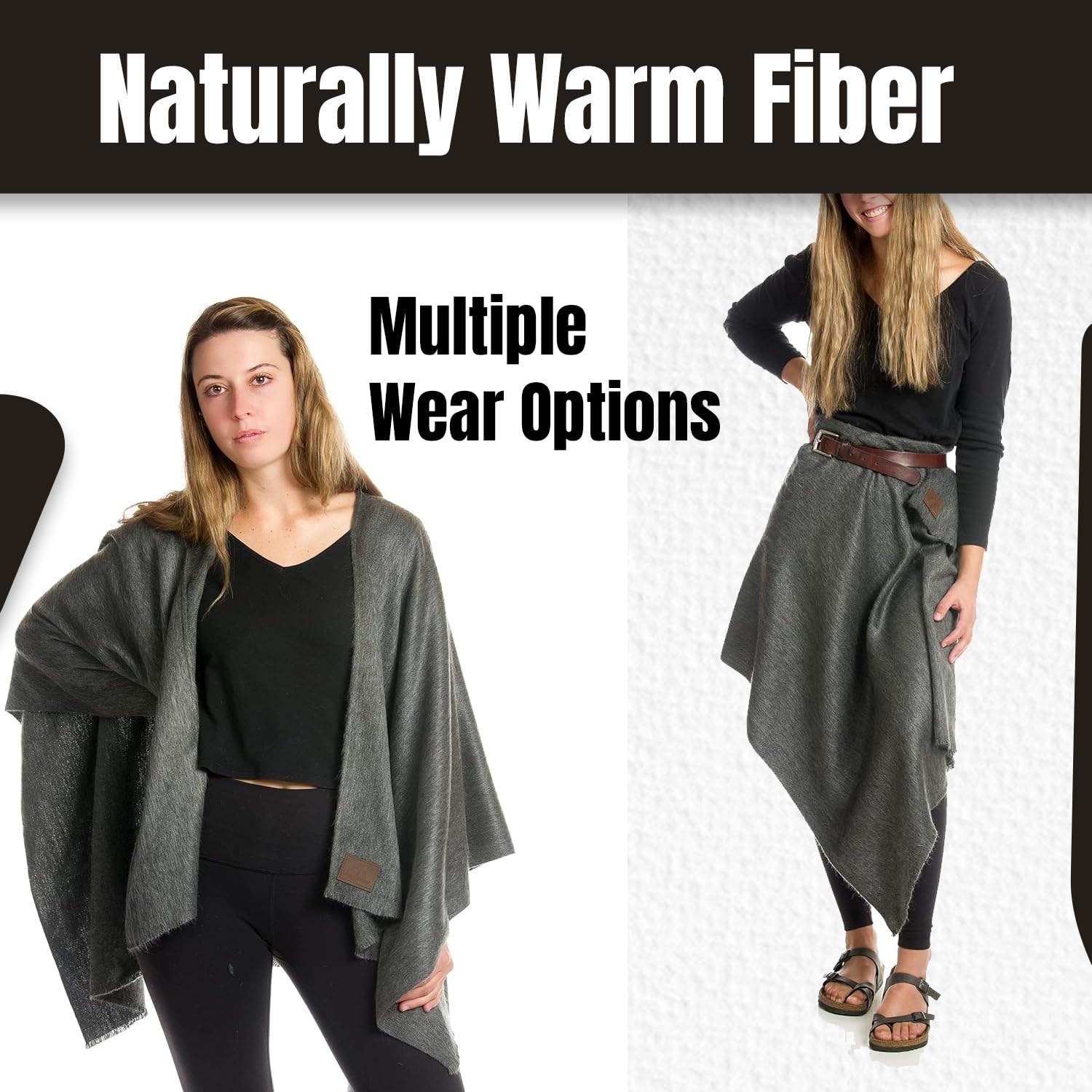 Soft & Warm Alpaca Wool Shawl Wrap - Eco-Friendly Winter Scarf for Men - Perfect for Cold Weather, Outdoor Activities & Holiday Gifts