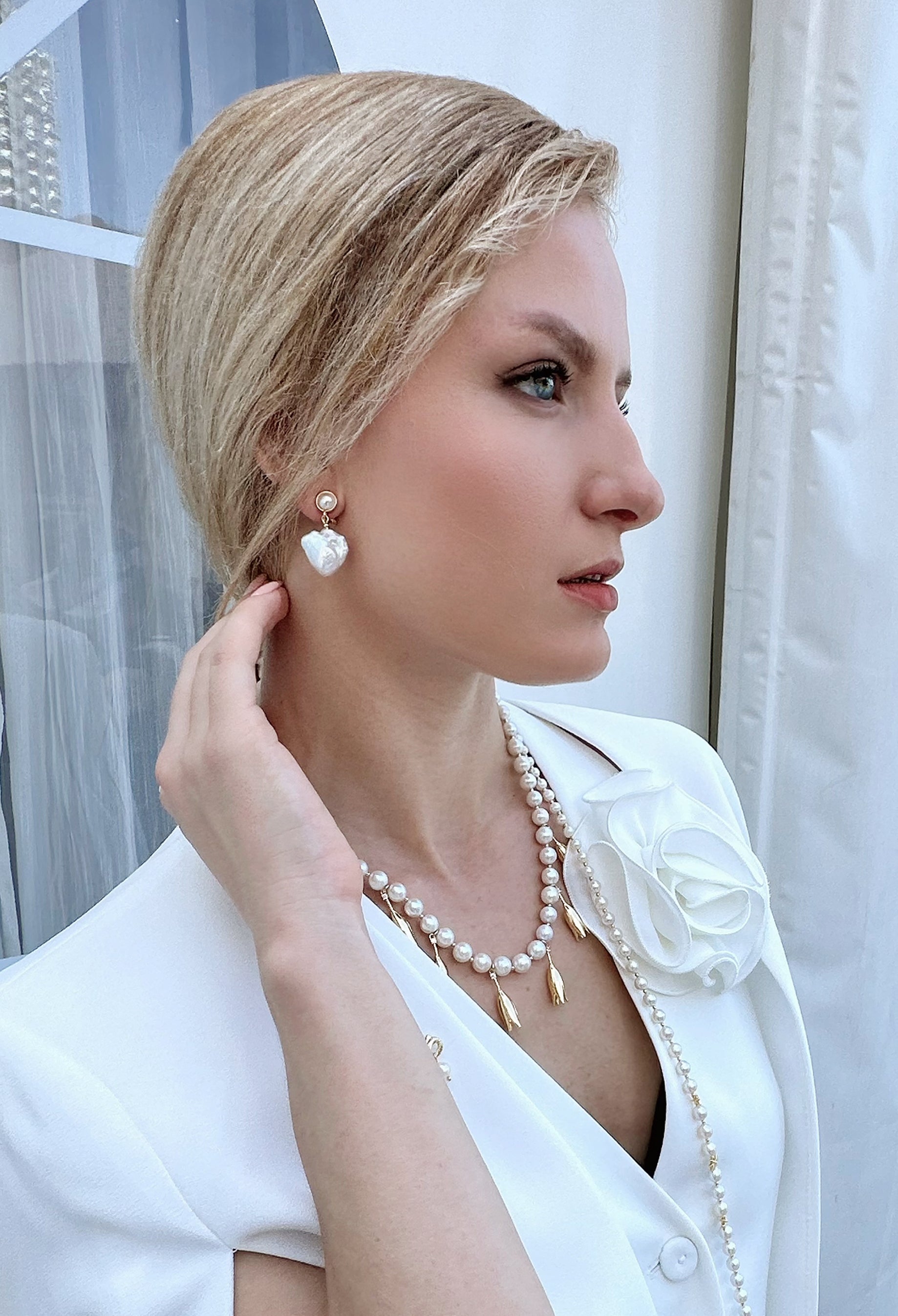 Baroque Style Freshwater Pearl Clip-On Earrings for Women - Elegant & Hypoallergenic Jewelry Gift for Bridal, Party & Special Occasions