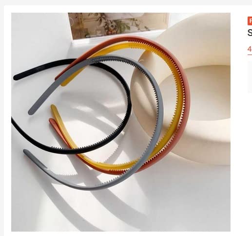 Non-Slip Wide Plastic Headbands with Teeth for Women & Girls - 12 Pack Matte Hairbands for DIY Hair Accessories, Crafts & Styling - Perfect for Salon, Home Use & Fashion Hairstyles