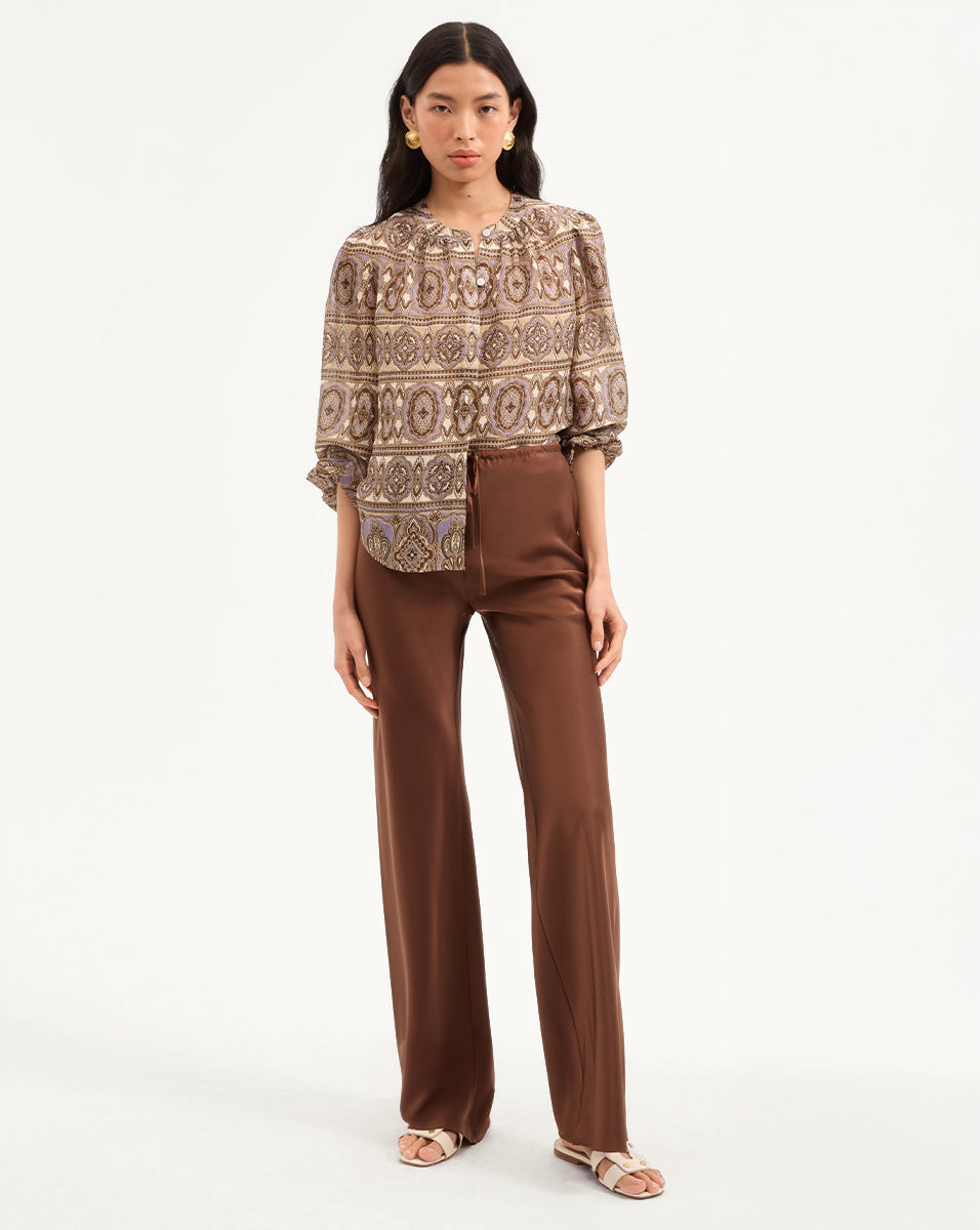 Billie Stretch Silk Pants for Women - Comfortable High Waist Wide Leg Palazzo Trousers - Perfect for Work, Office, Travel & Casual Wear