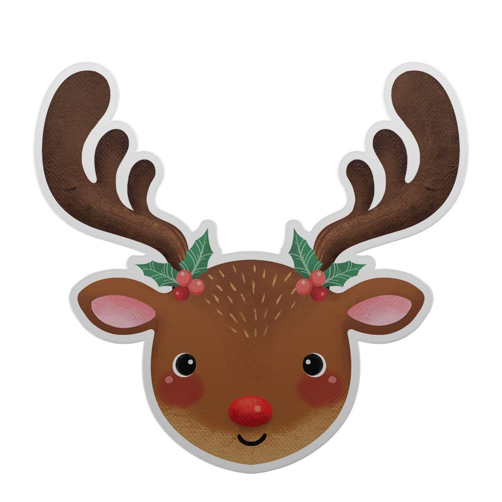 WIRESTER Christmas Reindeer Face Fridge Magnets - Fun Kitchen Refrigerator Decor for Holidays, Parties & Home Organization