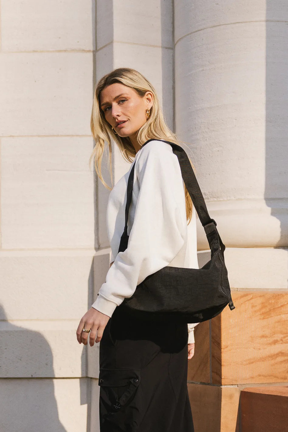 Niall Crescent Bag - Stylish Black Crossbody Purse for Women | Perfect for Everyday Use, Travel & Date Nights