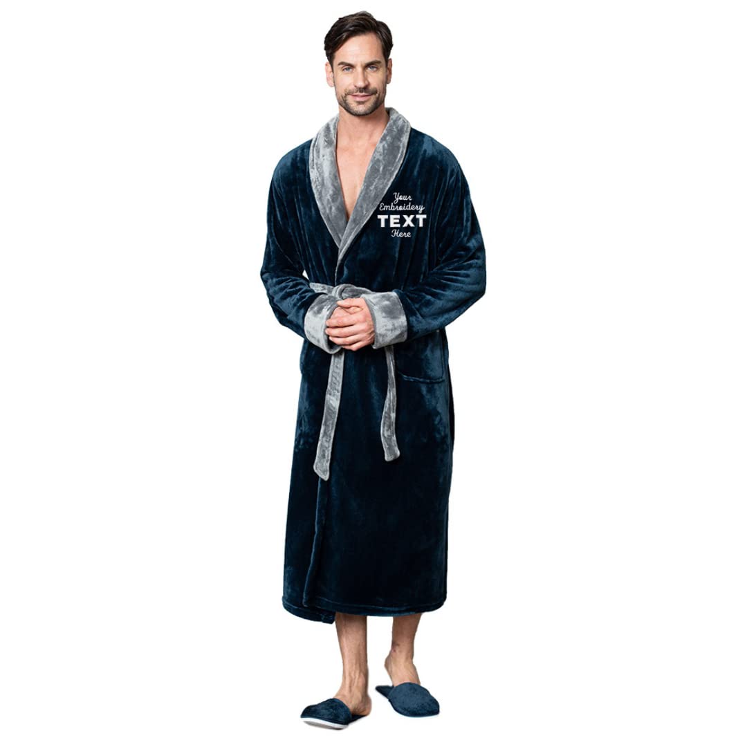 Luxury Soft Hooded Long Bathrobe for Men - Plush Linen Robe with Hood, Cozy Spa & Lounge Wear for Home Relaxation